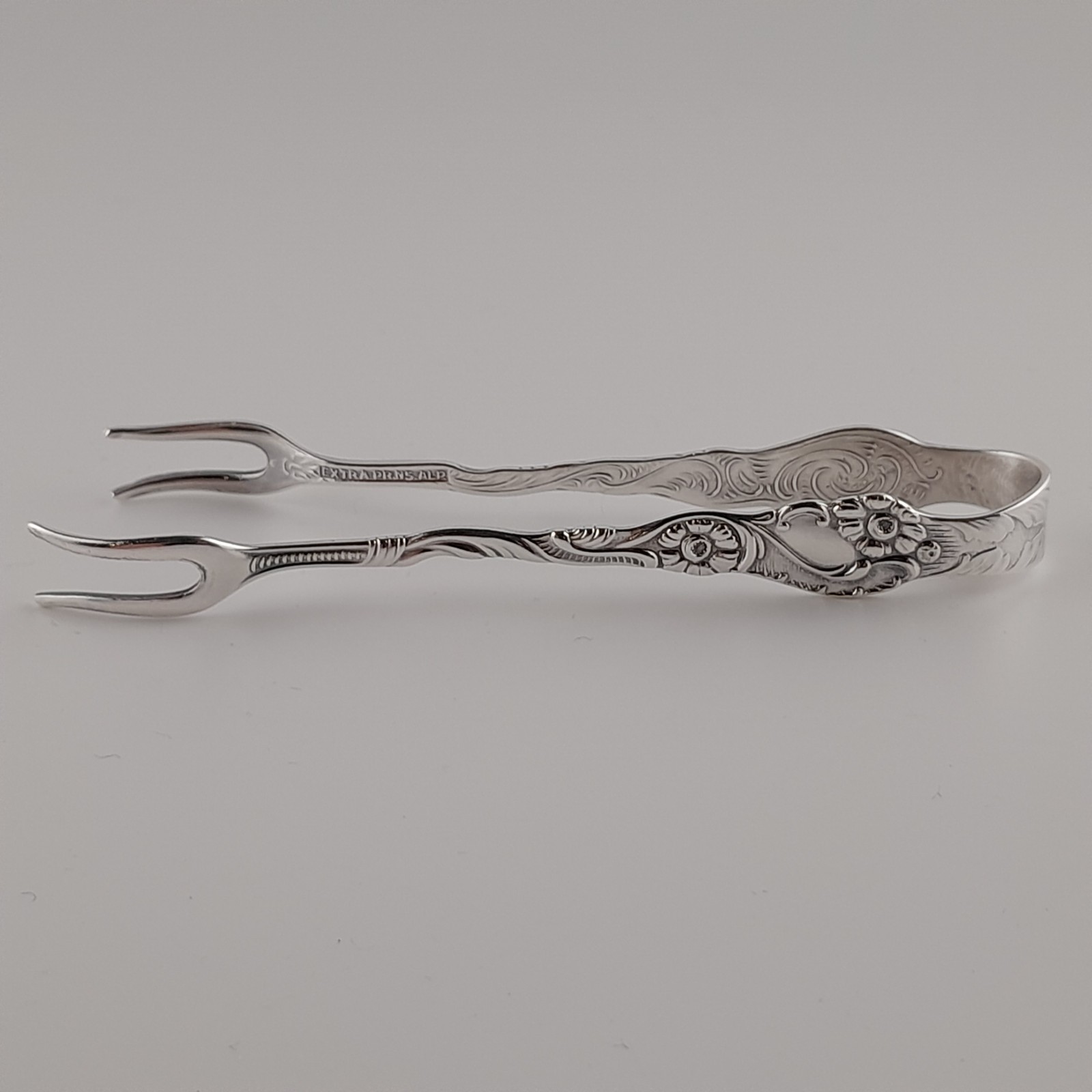 Nils Johan Sweden NIJ4 Silverplate 3pc Set Demitasse Spoon Lemon Fork Sugar Tong