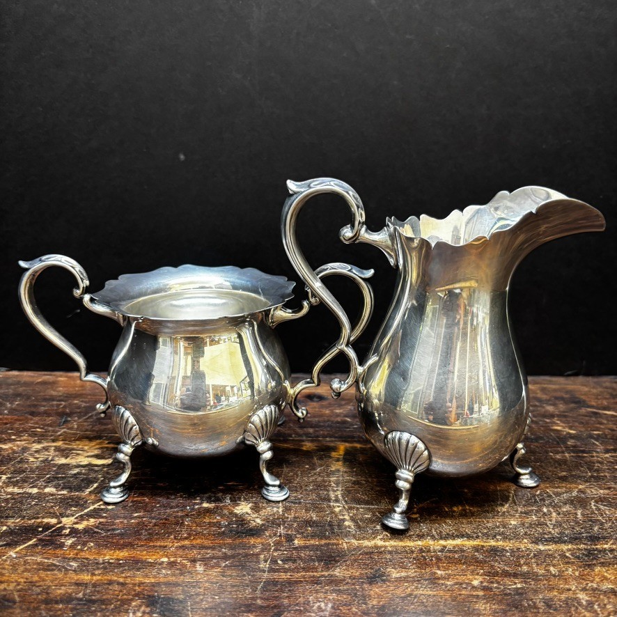 Sterling Silver Fisher Jack Shepard Creamer Sugar Bowl Set 9465 Not Scrap 471gr