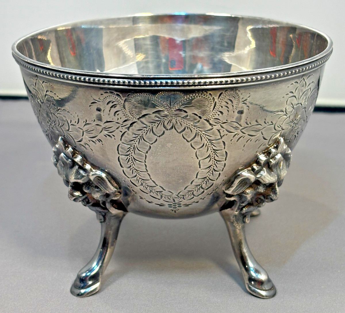 MERIDEN BRITANNIA CO SILVER PLATE Tea Waste Bowl C.1872 AESTHETIC MOVEMENT