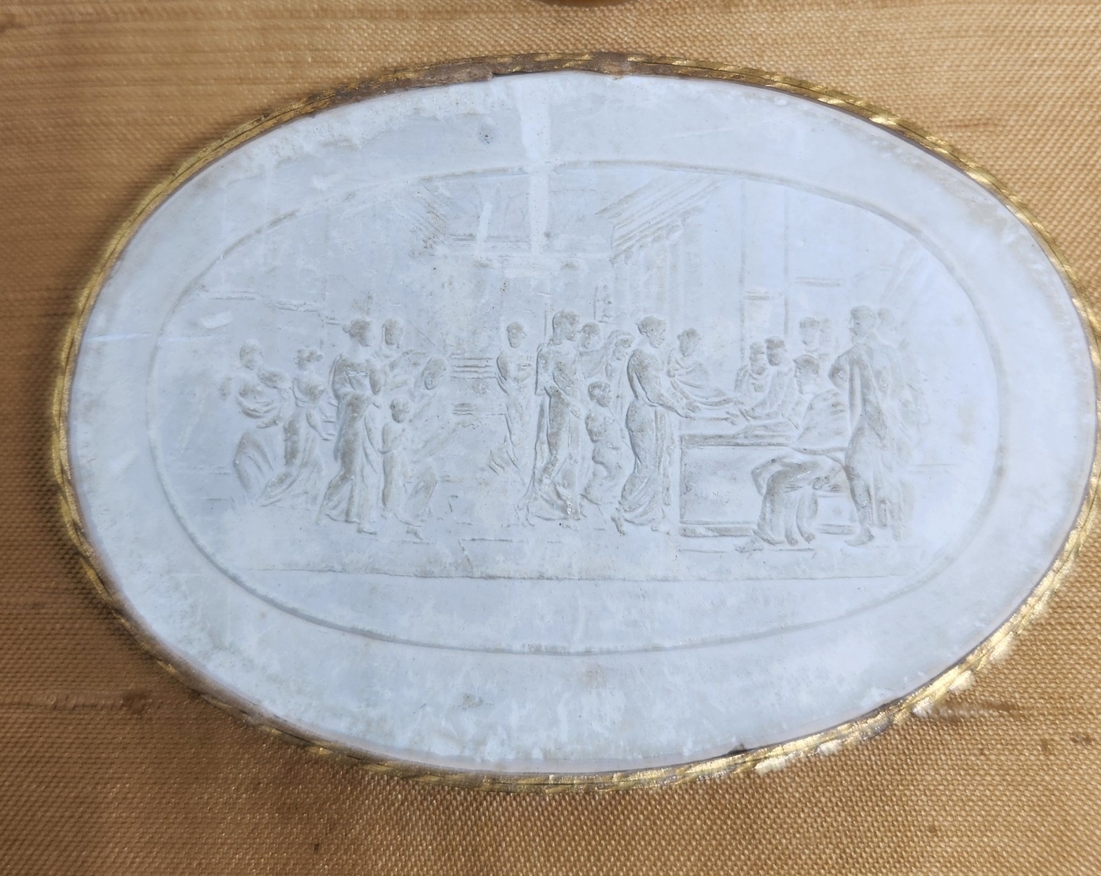 Antique Vintage Framed Grand Tour Plaster Intaglios Cameos Cameo Art Italy