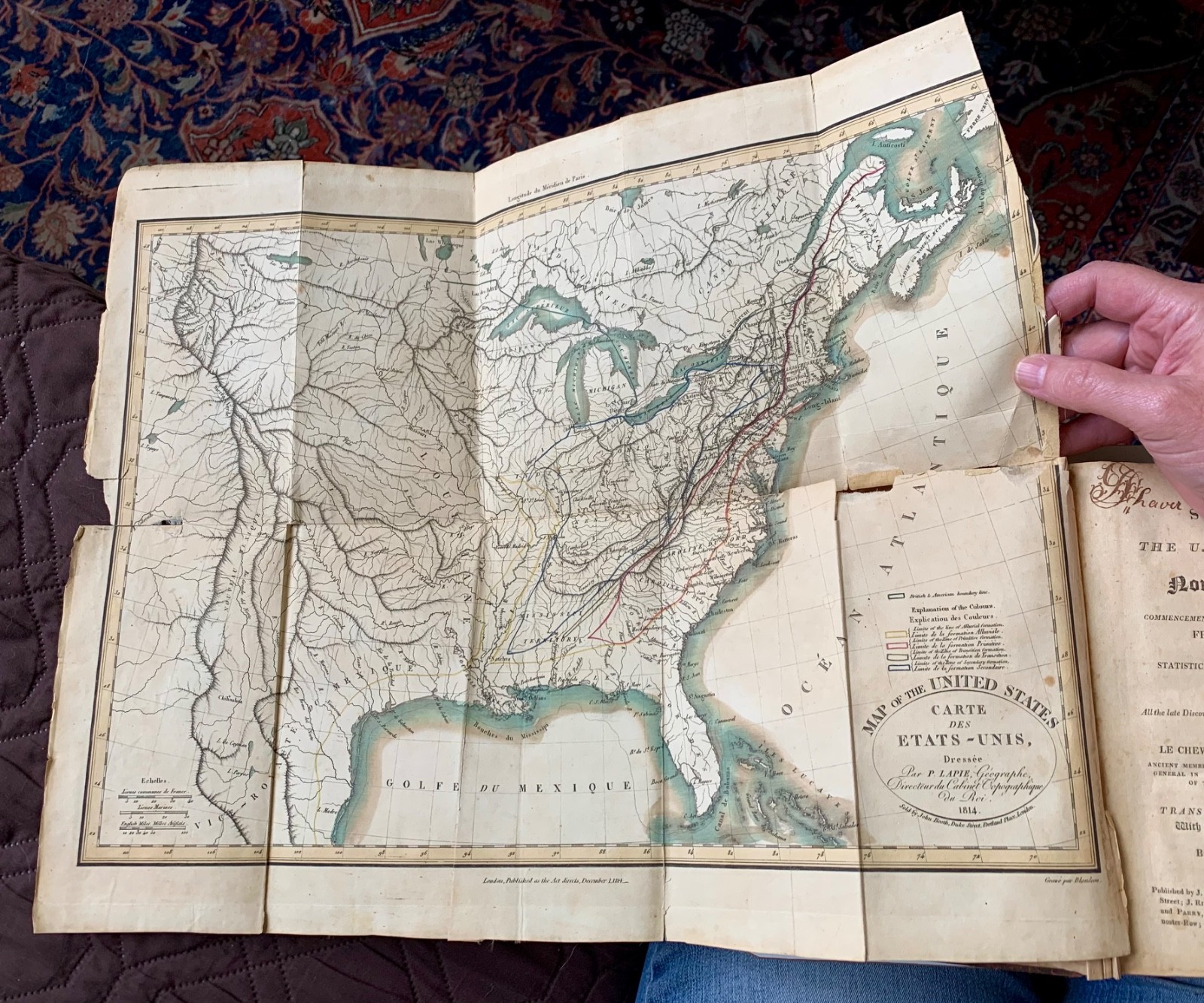 1814 Sketch of the United States of N. America, Map & Statistical Tables