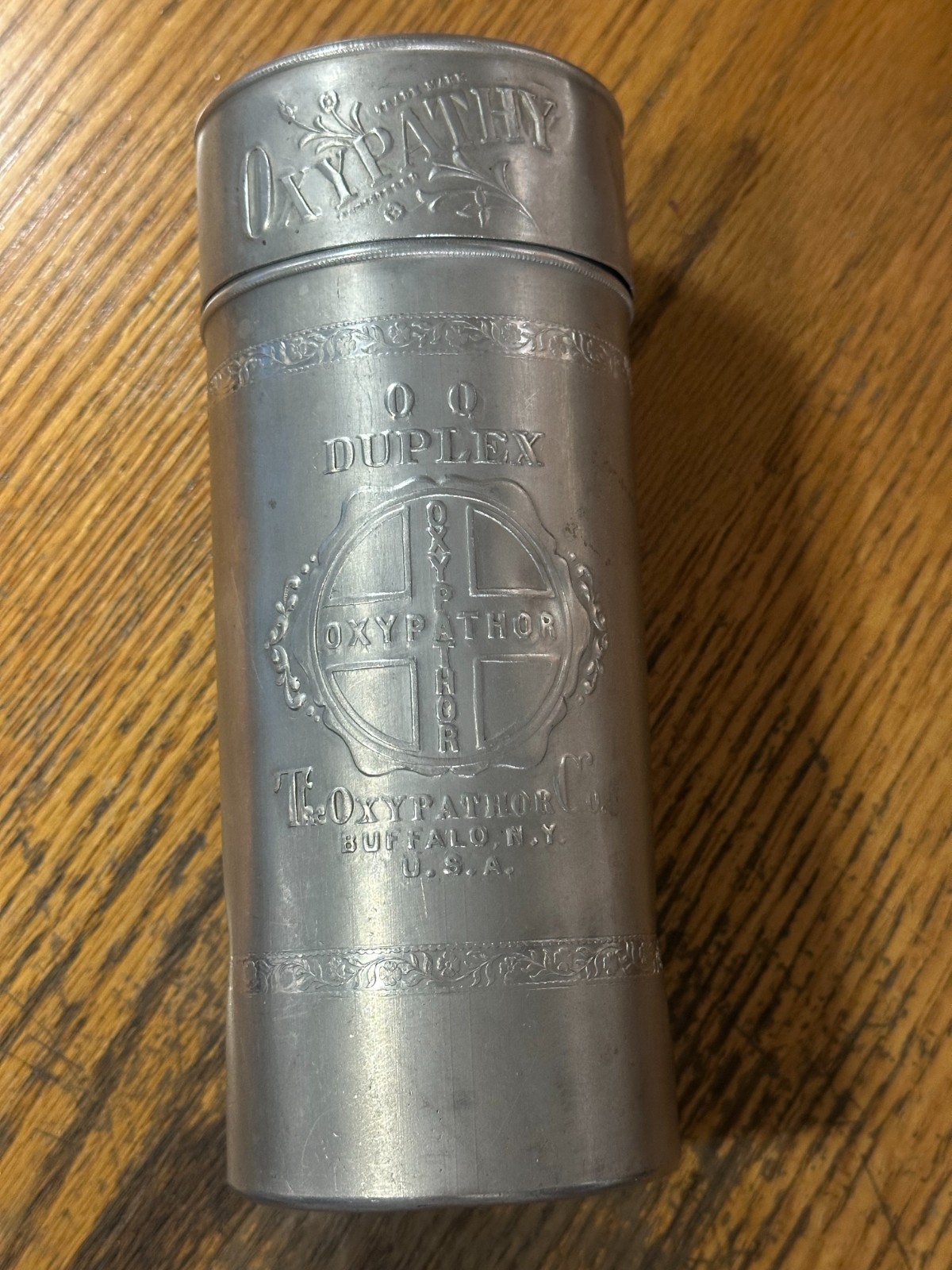 MEDICAL LARGE UNIQUE ALUMINUM OXYPATHY THE OXYPATHOR CO. BUFFALO, N.Y. U.S.A.
