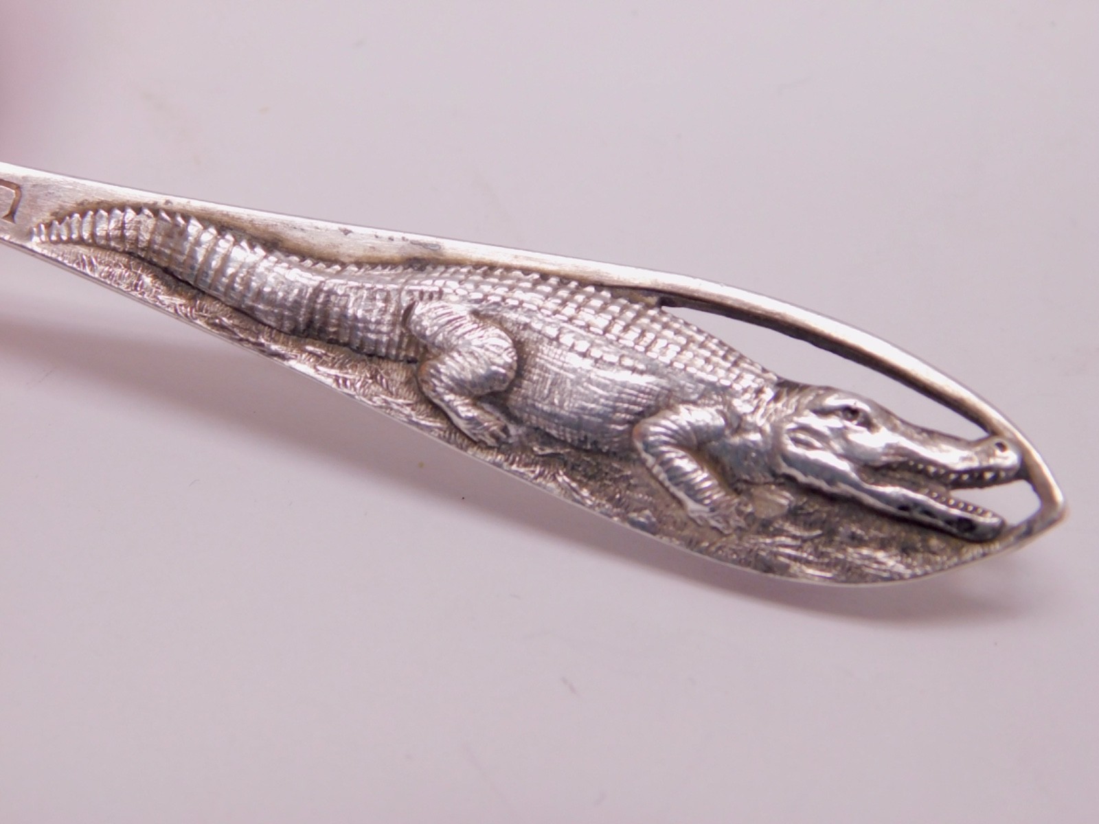 Antique VTG Sterling Silver Alligator Sarasota Florida Souvenir Spoon