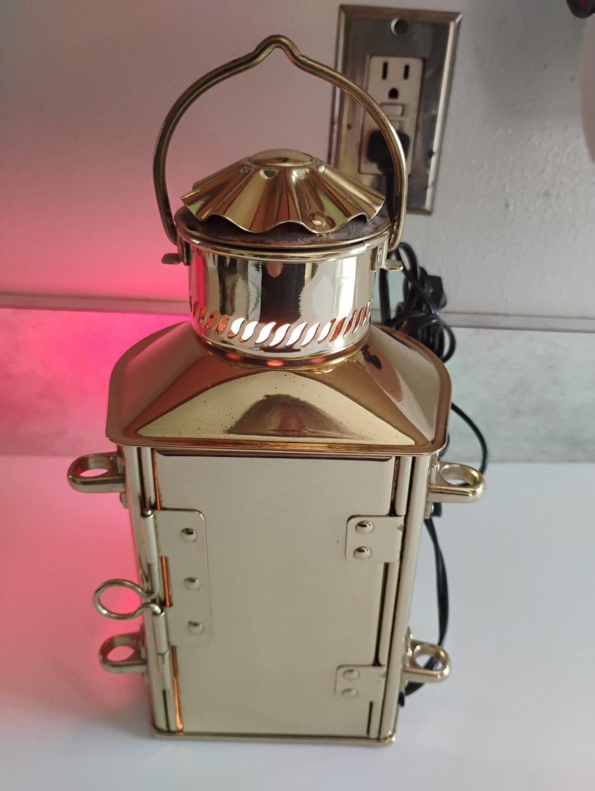 Vtg Tweekleur Netherlands Brass Port Starboard Maritime Table Top Lantern