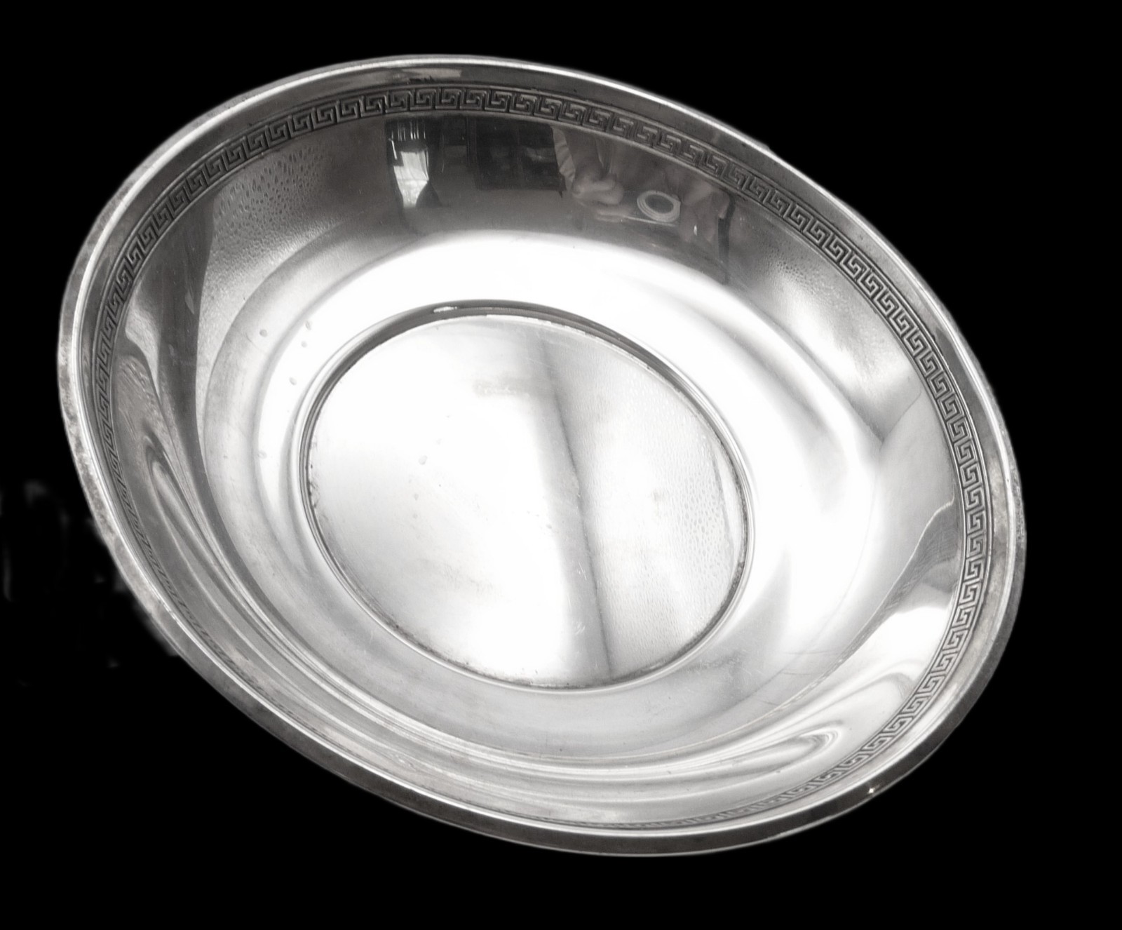 Gorham Etruscan Greek Key Sterling Silver 8″ Bowl c.1955, No. 1182, 226g