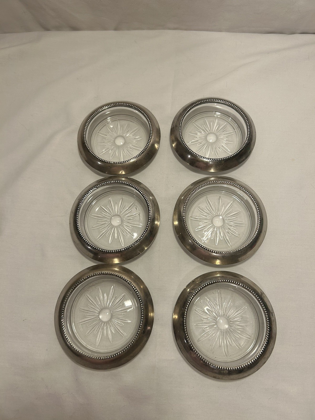 Frank M Whiting Sterling Coasters Set of 6