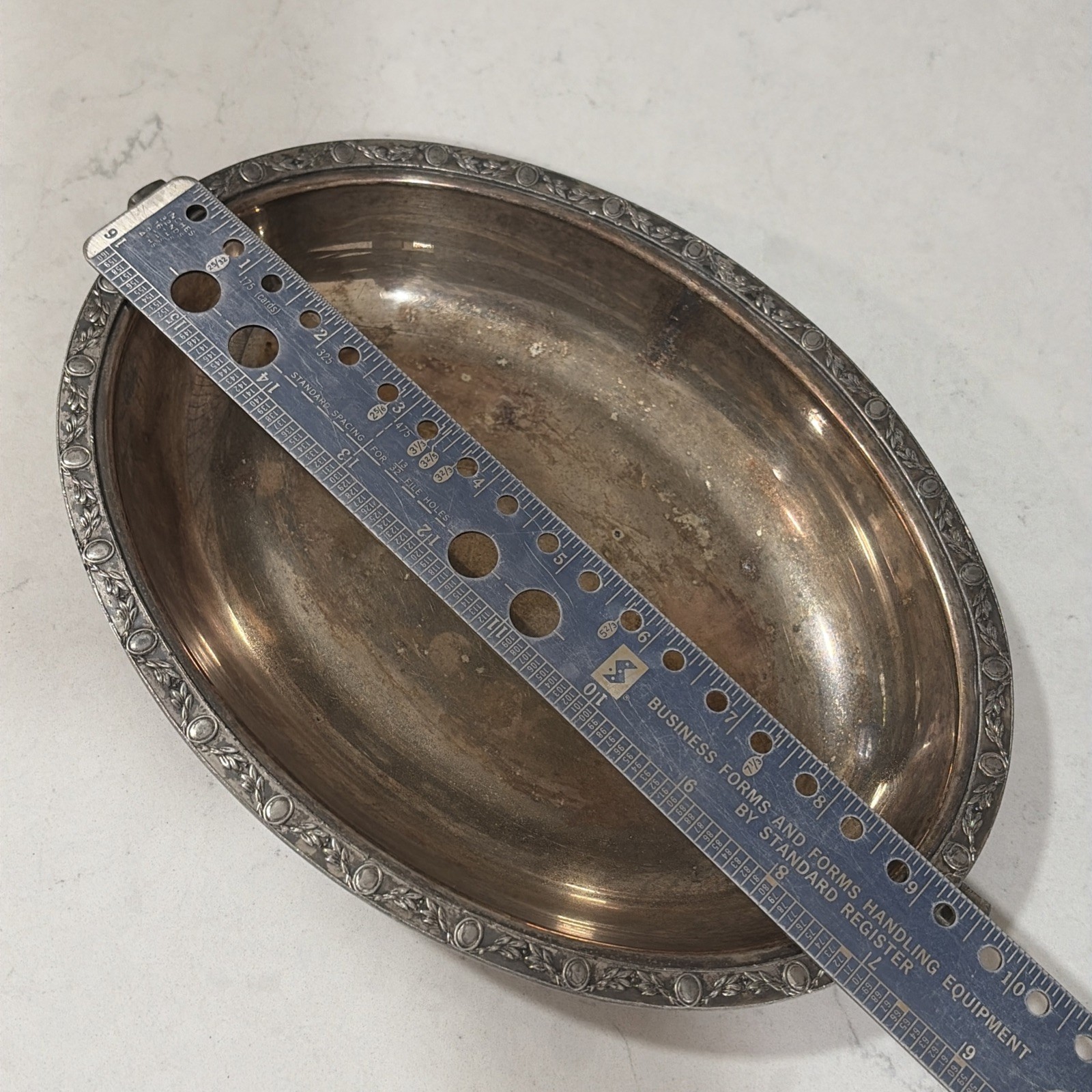 Vintage Silver Plate 9 1/4″ Oval Serving Dish With Handles