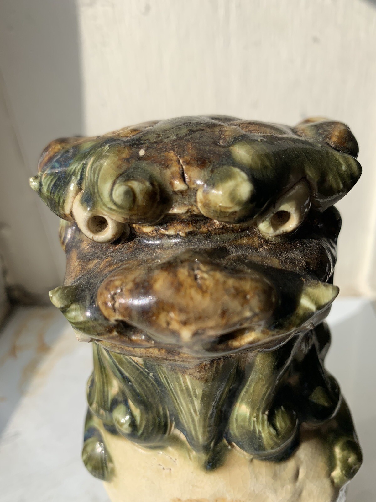 Vintage Stare Down Chinese Foo Dog Lion Guardian Look into My Eyes… Closer…yes.
