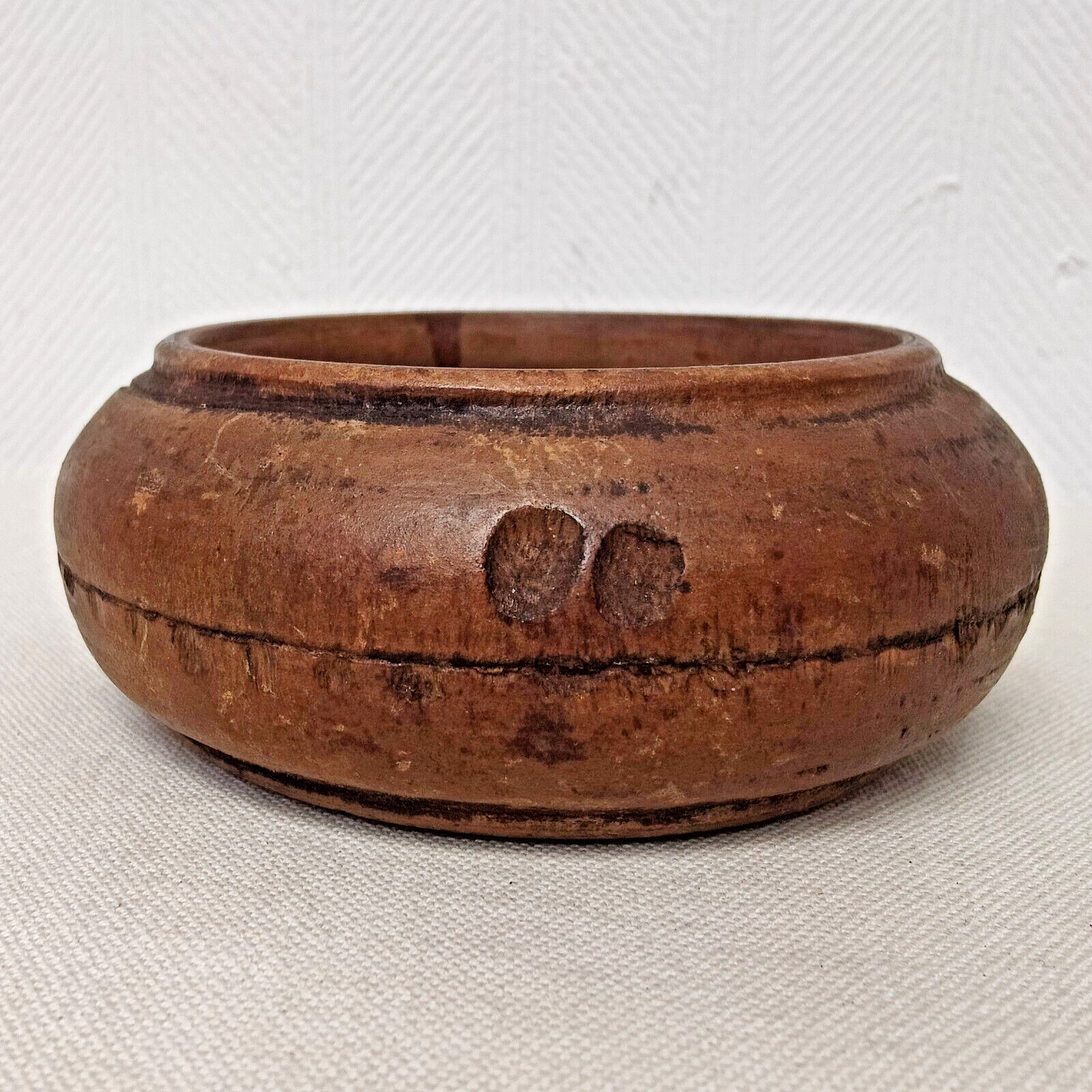 Antique Wood Bowl Vessel Primitive Carved Turned Farmhouse 18th 19th Century