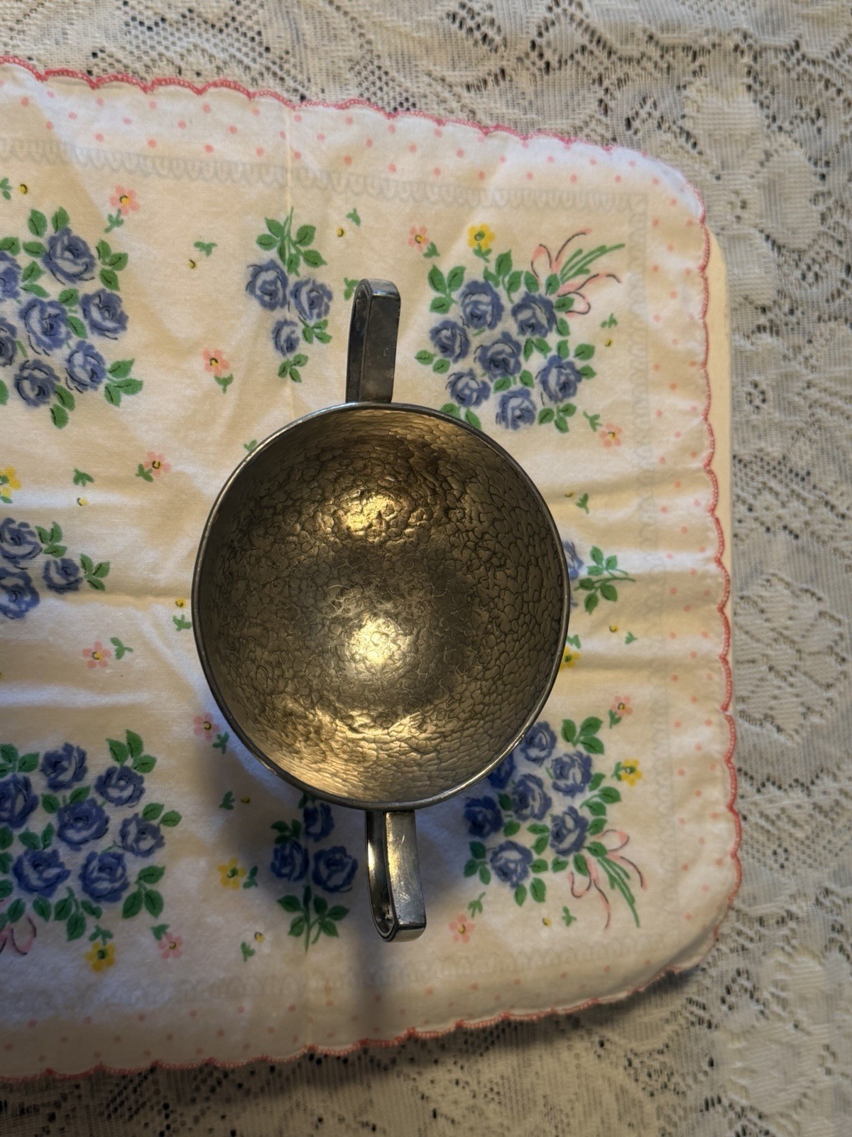 Vintage Rockford Silver Plate Co. 1506 Open Creamer Hammered Quad silver plated