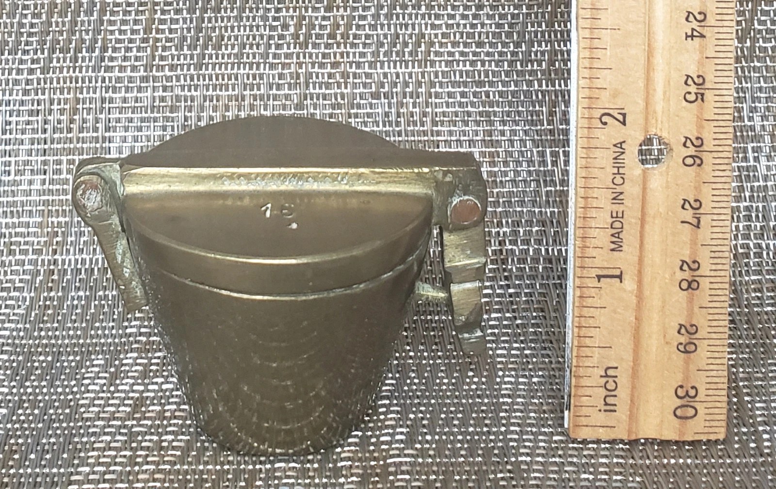 Antique Brass Apothacary Mining Nesting Cup Weights Full Set 5 Pcs 15.6 Oz