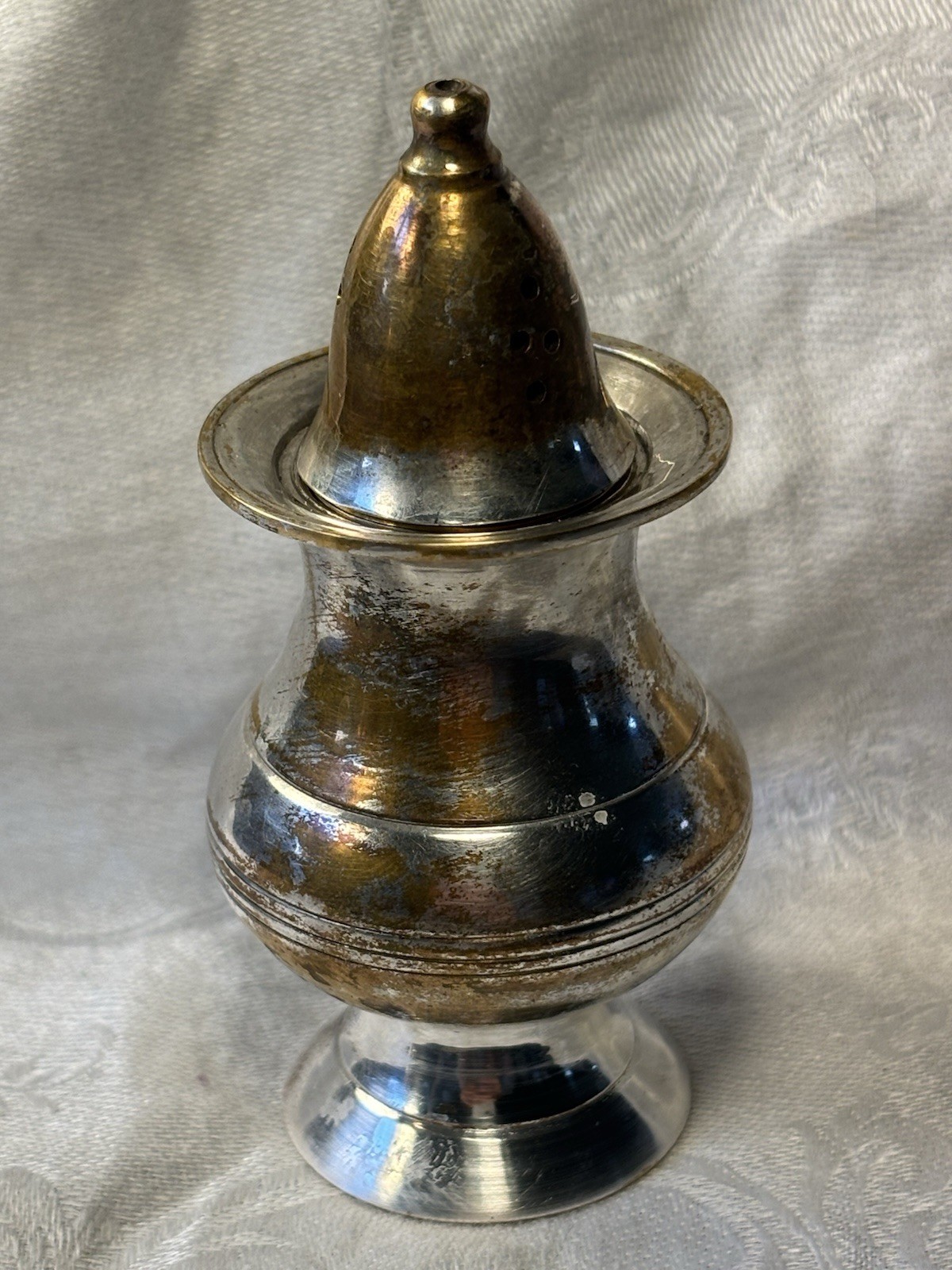 Sterling Silver Plated Creamer, Sugar & Salt/Pepper Shakers On Silver Plater