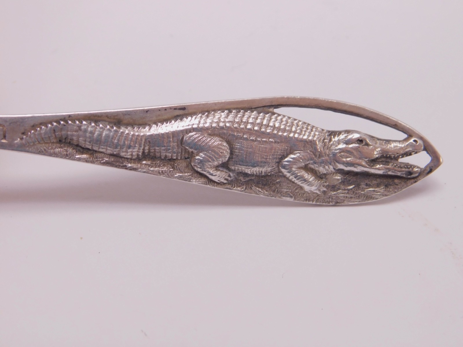 Antique VTG Sterling Silver Alligator Sarasota Florida Souvenir Spoon