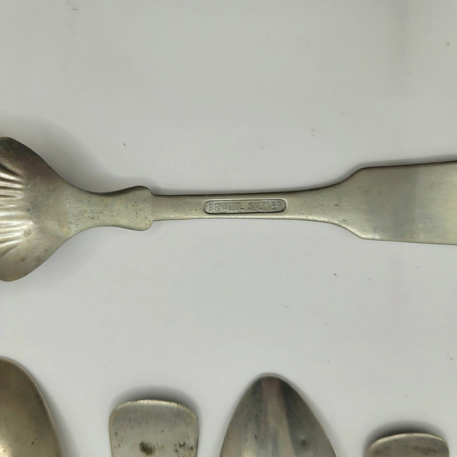 Antique Mixed Coin Silver Spoons Lot 10 Hall & Elton G Harrison Brazil Silver