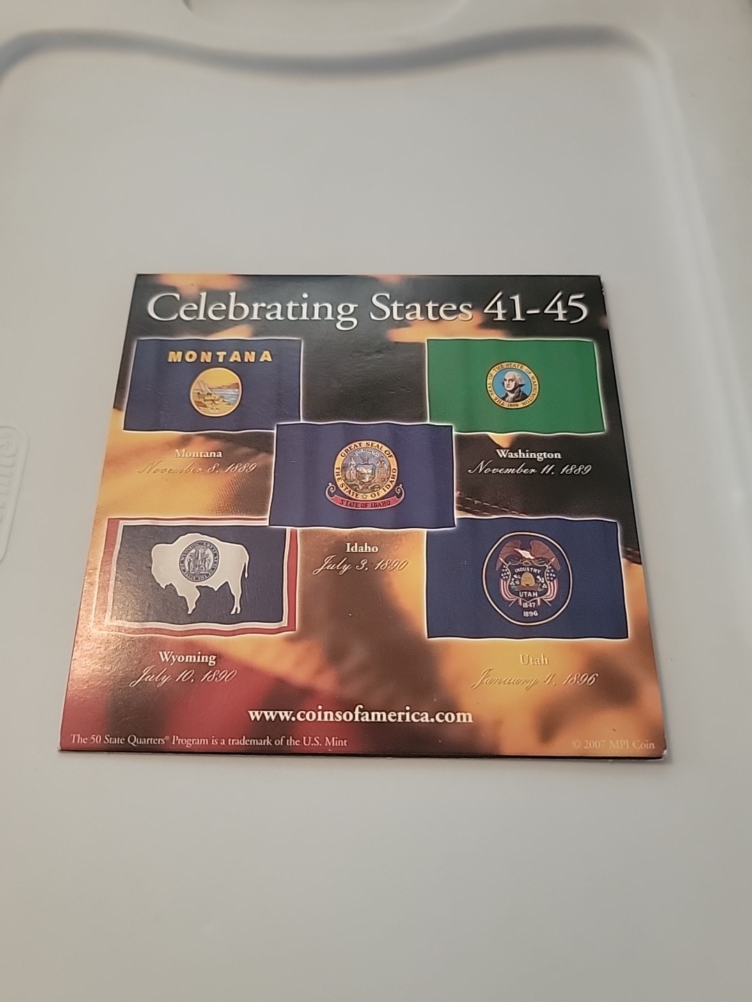 2007 24 KARAT GOLD COLLECTION UNCIRCULATED QUARTERS SET OF FIVE “RARE”