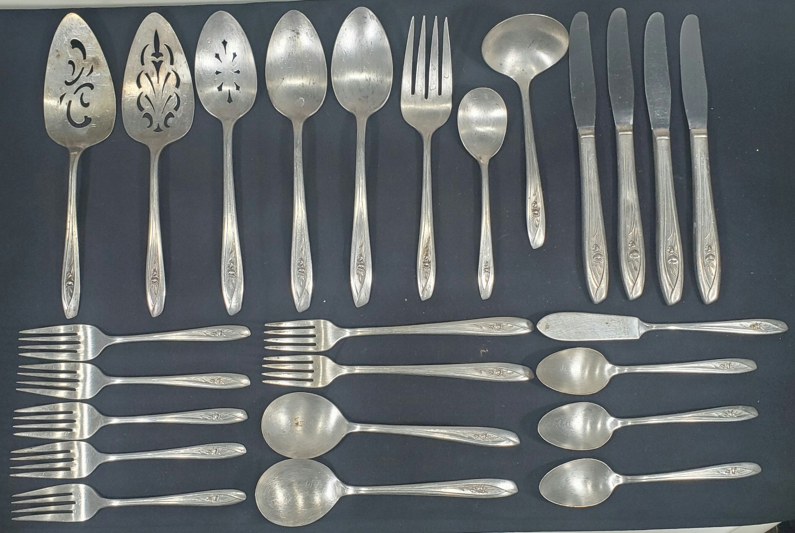 Silver Tulip International Silver Plate Flatware Silverware (25 Piece)