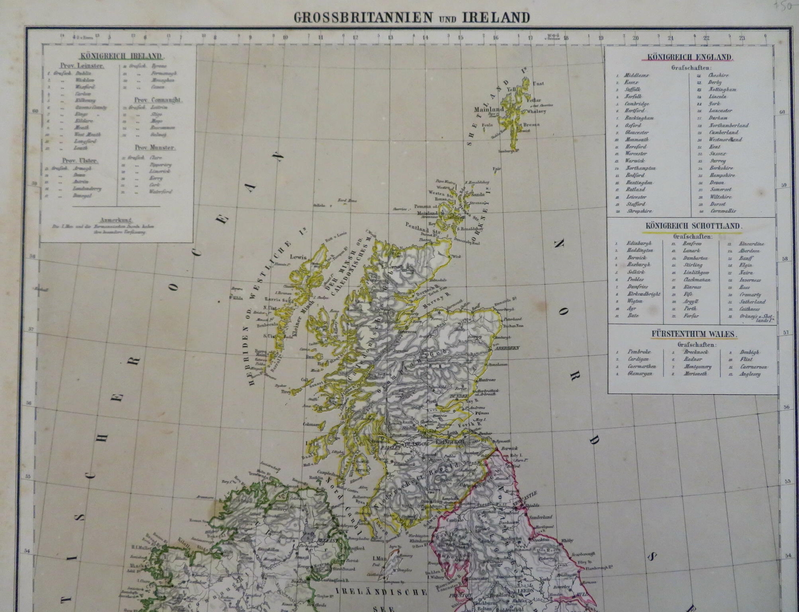 British Isles Ireland United Kingdom Scotland Wales England 1874 Flemming map