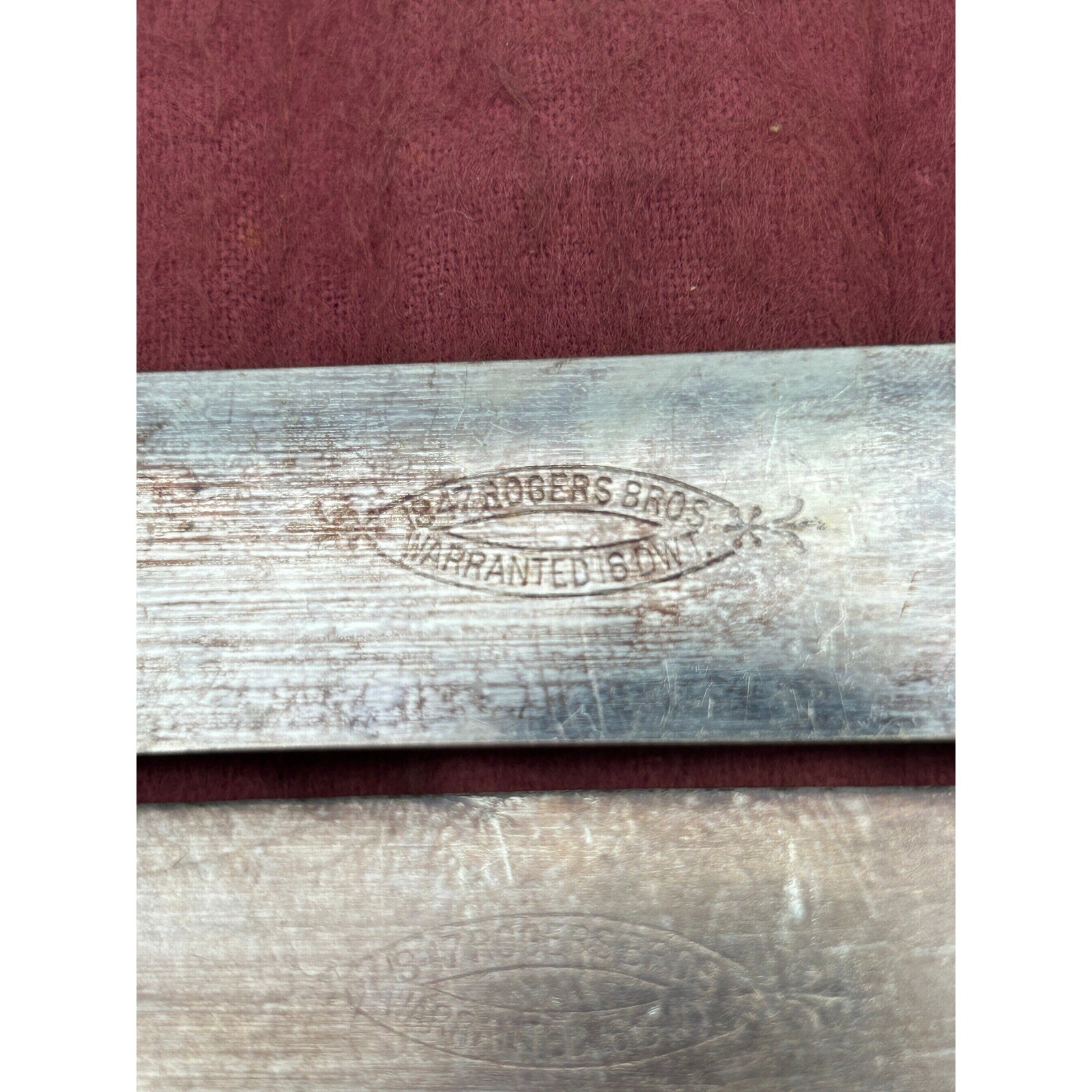 Antique 1847 Rogers Bros 16 DWT Silverplate Blunt Dinner Knives Set of 5