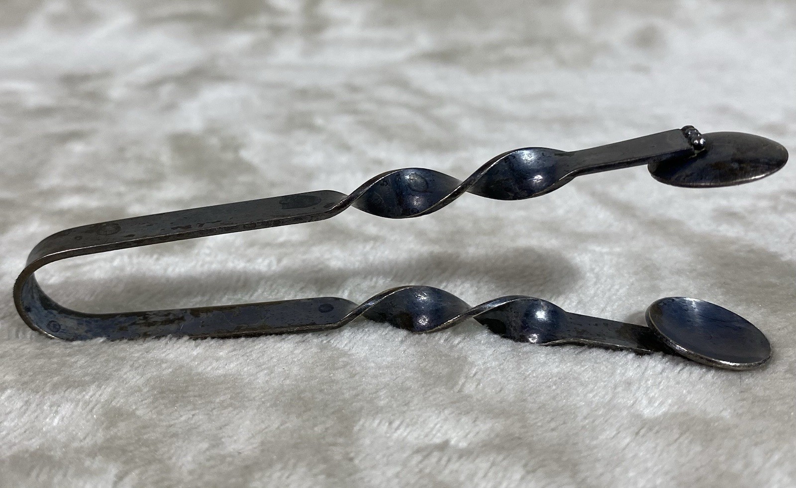 Antique Sterling Silver Sugar Tongs Twist Twisted Handle