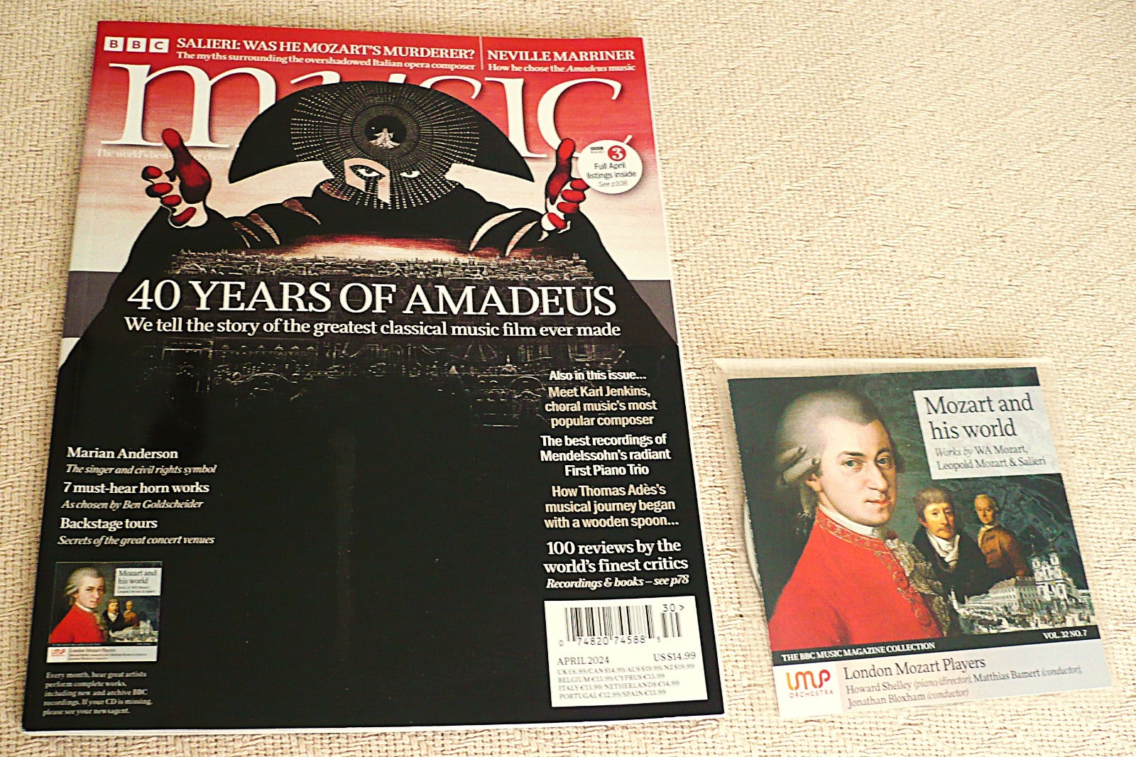 BBC CLASSICAL MUSIC MAGAZINE w MOZART/SALIERI CD – AMADEUS MOVIE – APRIL. 2024
