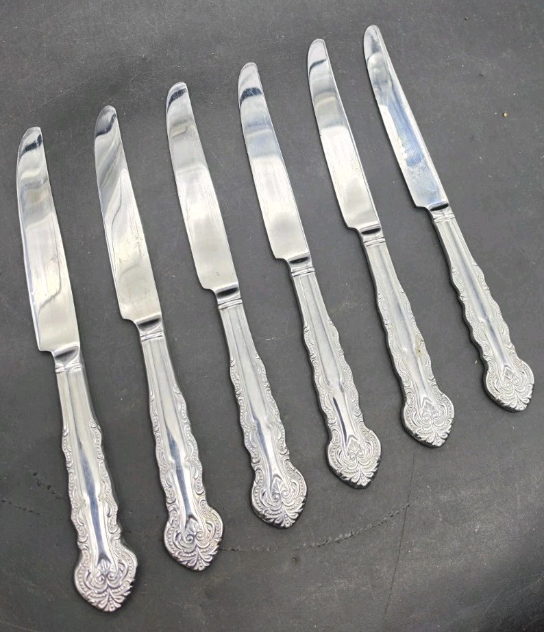 REED & BARTON Stainless Steel Dinnerware Richmond Hill Pattern 6pc Knife Solid