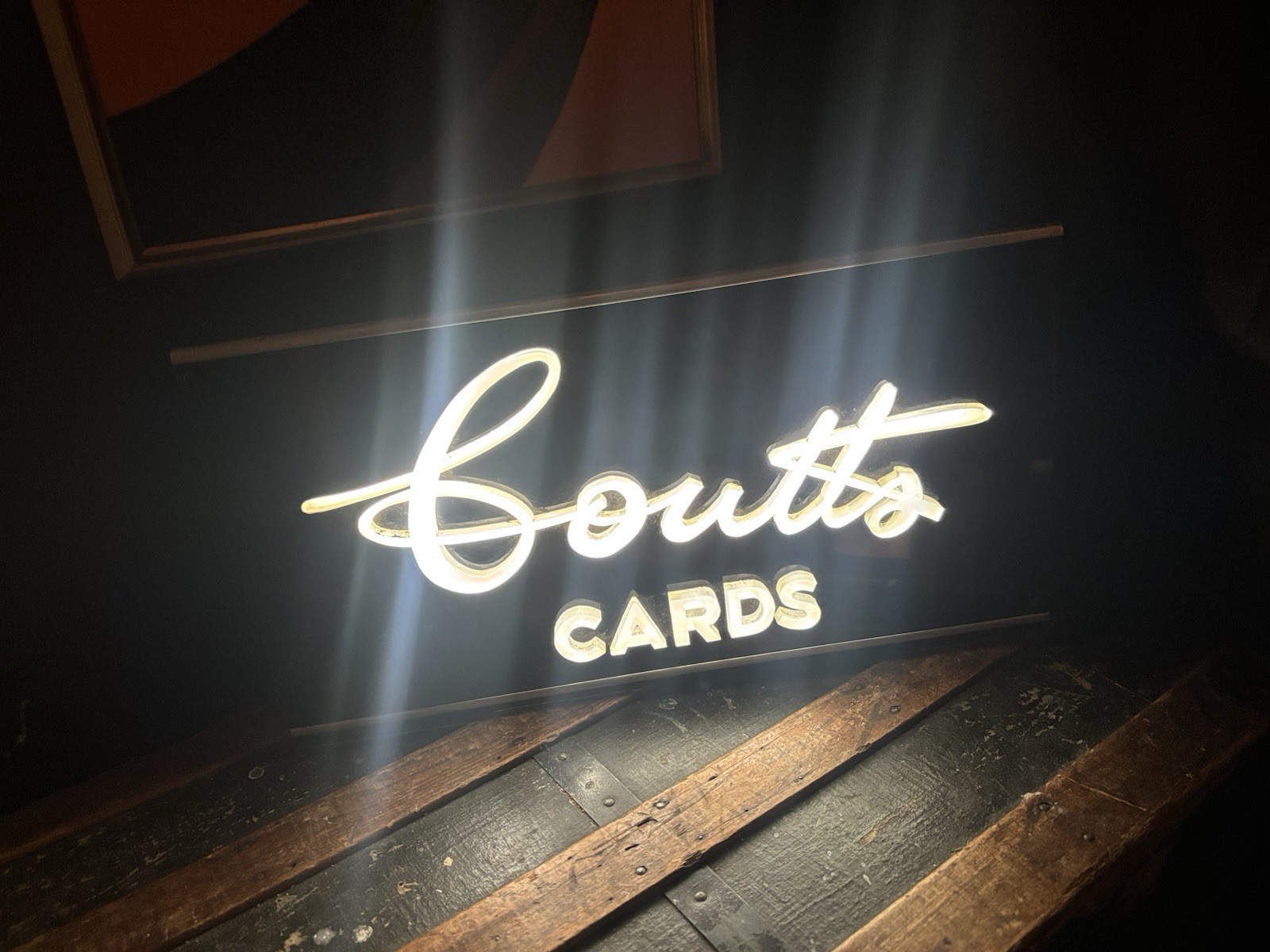 1930s Art Deco Coutts Cards Light-Up Sign — Canadian Greeting Card Brand