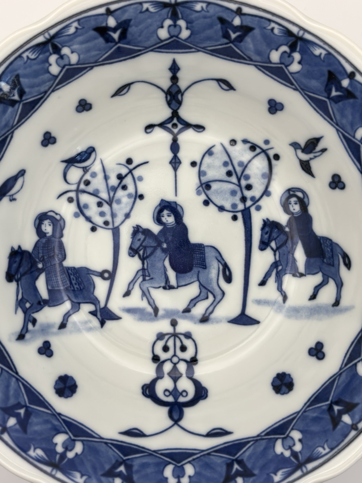 Antique Blue & White Plate Made for the Persian Market 7.6”