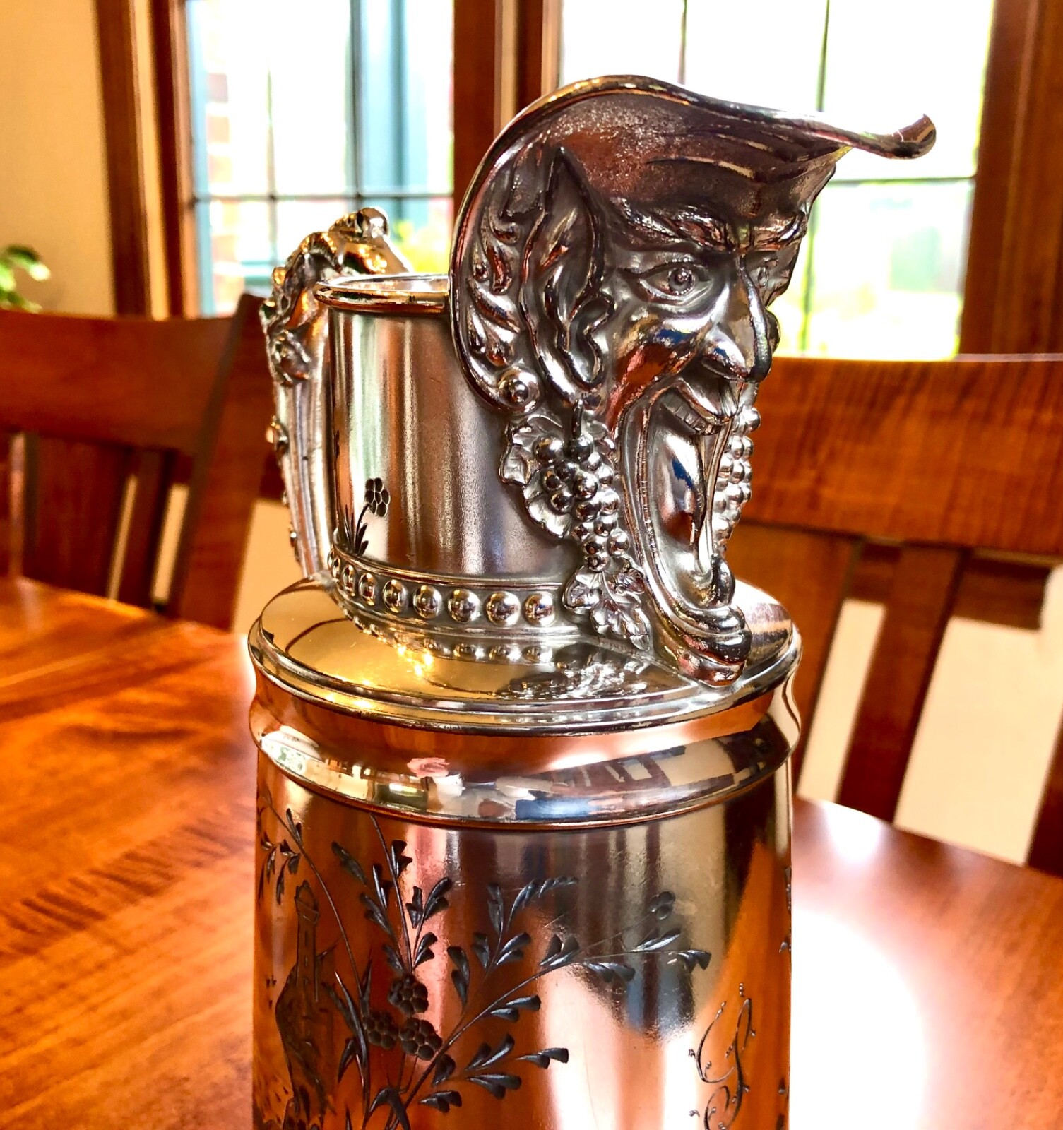 Antique James W. Tufts Quadruple Plated Bacchus Water/Wine Pitcher c. 1850-1899