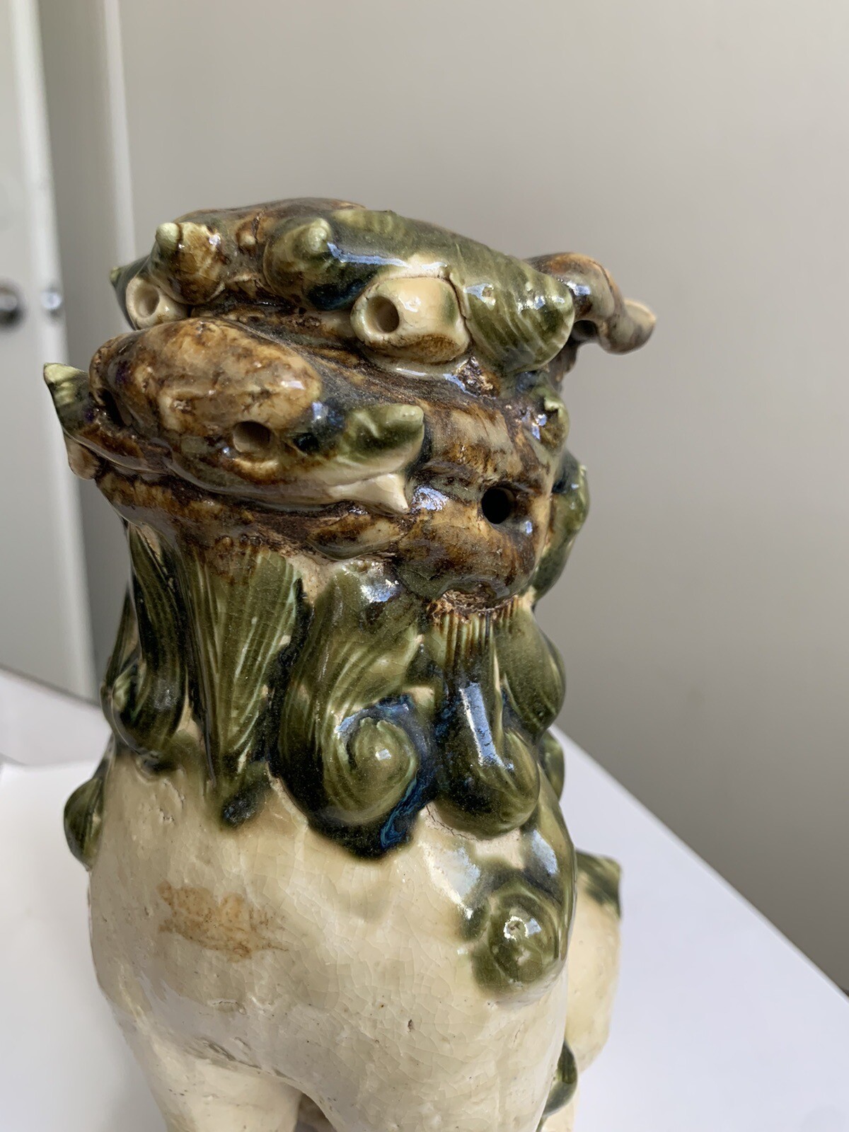 Vintage Stare Down Chinese Foo Dog Lion Guardian Look into My Eyes… Closer…yes.