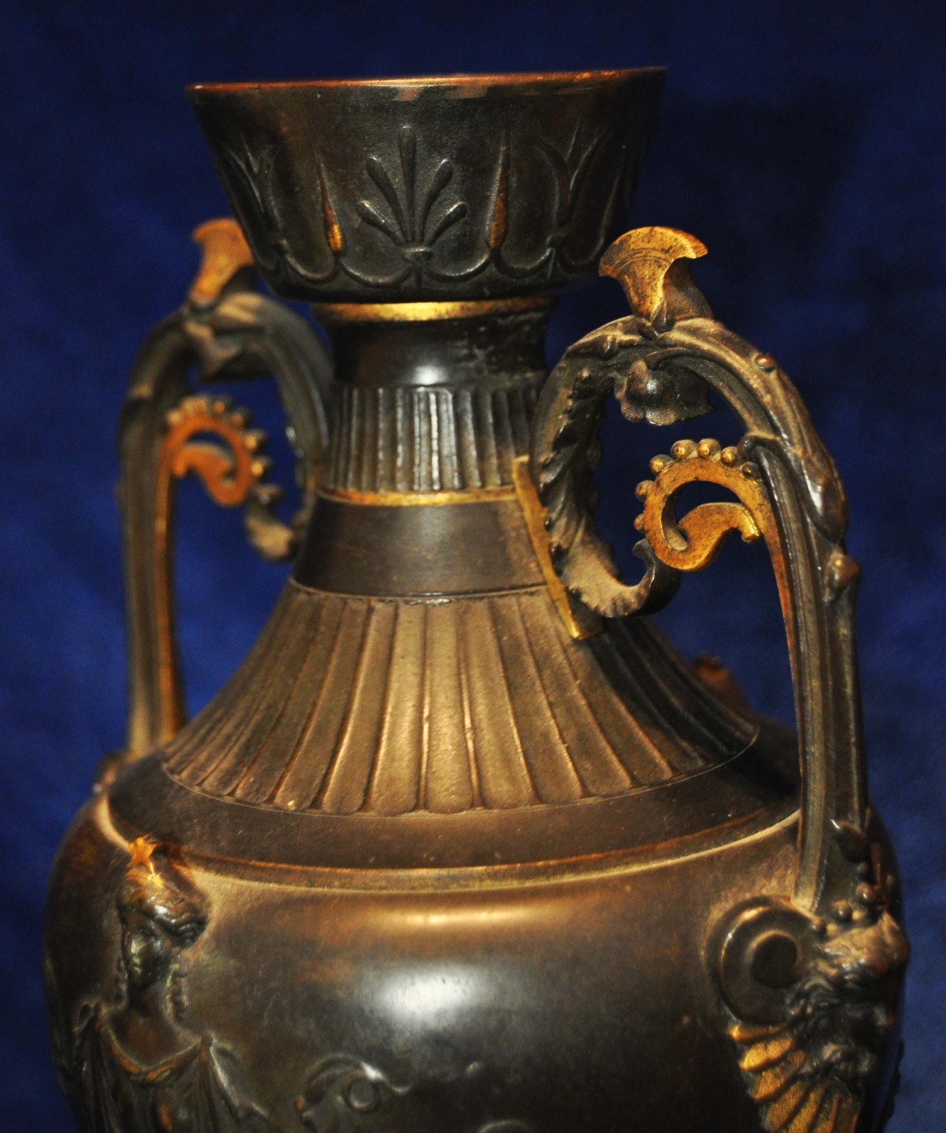 NEOCLASSICAL BRONZE URN GILT MARBLE RELIEF GRAND TOUR GREEK ROMAN BUST EGYPTIAN