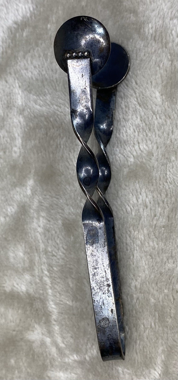 Antique Sterling Silver Sugar Tongs Twist Twisted Handle
