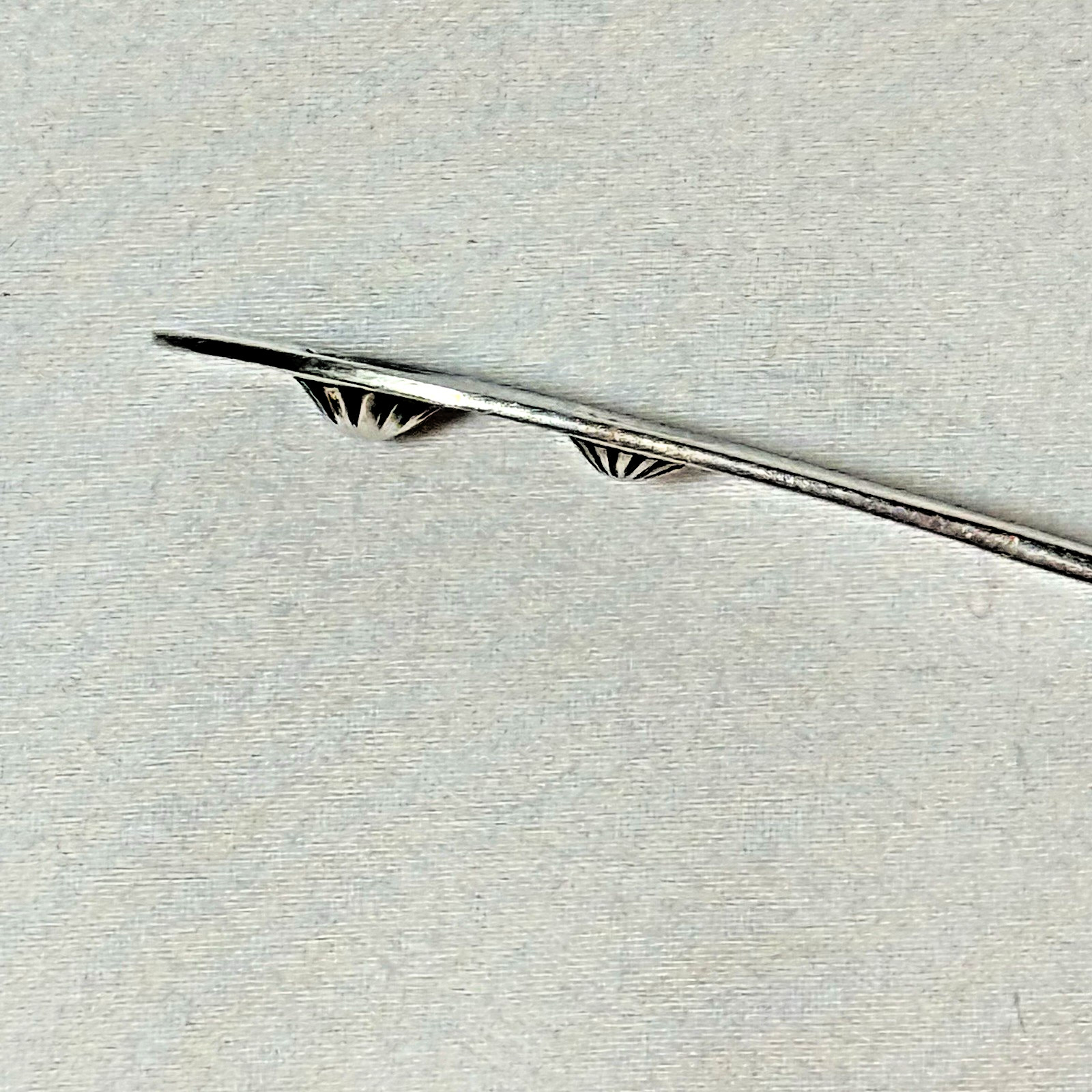 1930s Fred Harvey Era Native American Stamped Coin Silver Baby Spoon