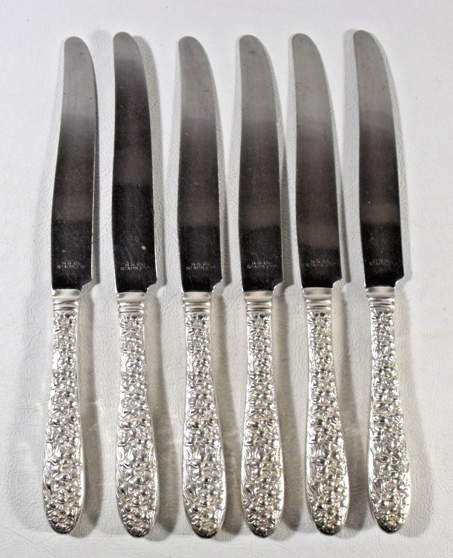National Silverplate Flatware NARCISSUS 6 Dinner Knives