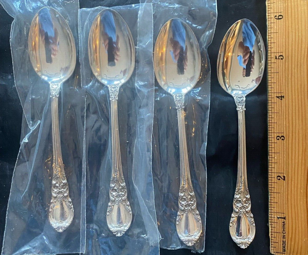 LUNT AMERICAN VICTORIAN STERLING SILVER FLATWARE 4 OR 8 OR 12 TEASPOONS