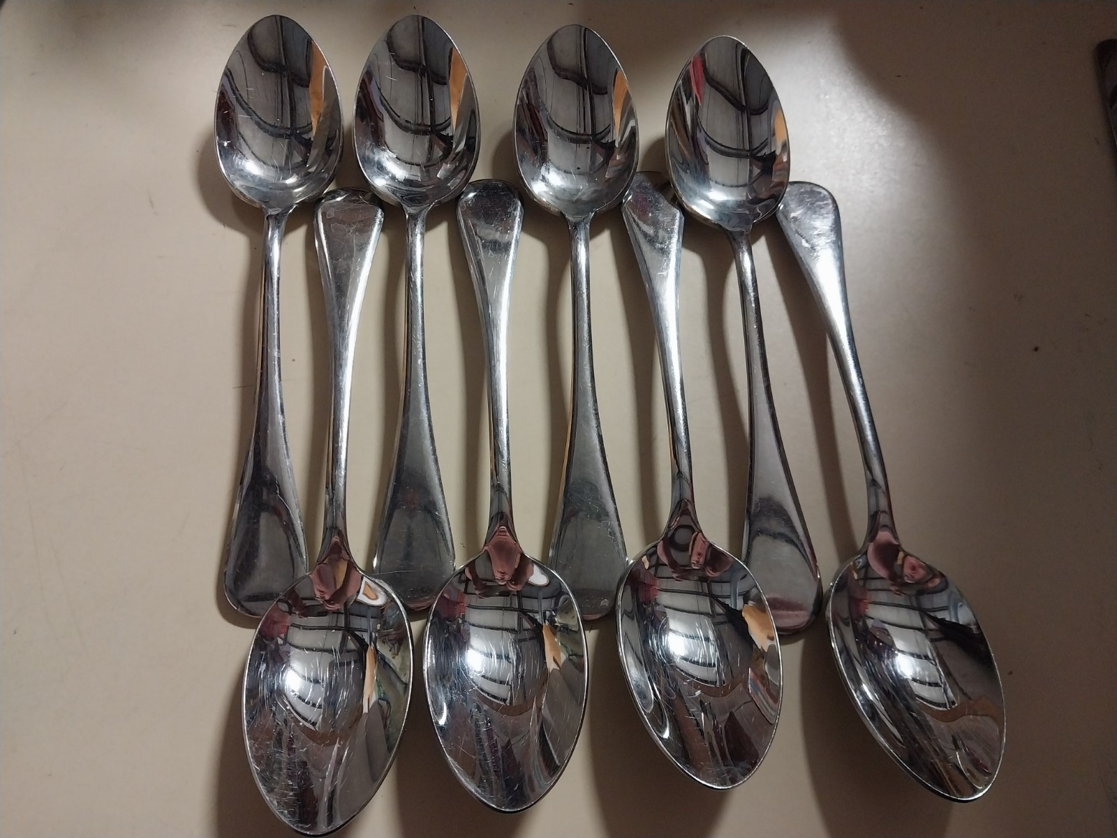 8 table spoons calderoni 18/10 italy used stainless steel