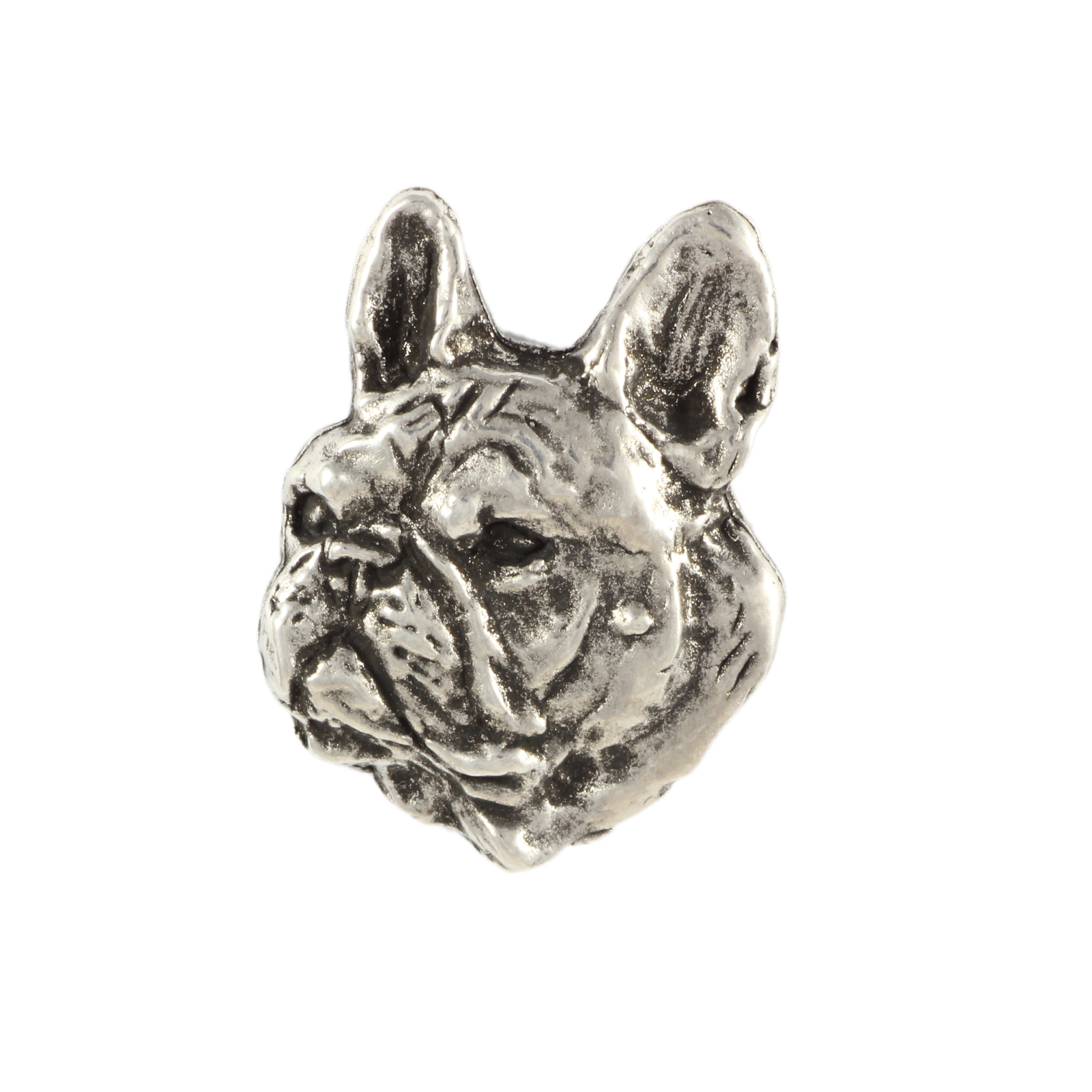 French Bulldog II – Silver Plated Dog Brooch, Elegant Lapel Pin, Yes