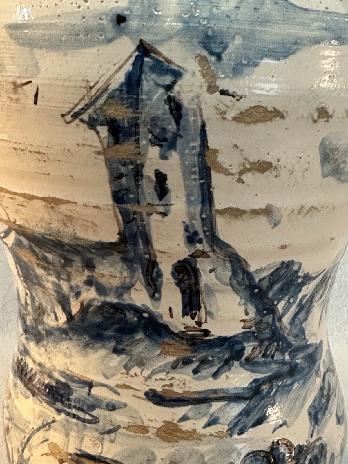 Antique Italian Majolica Blue/White Albarello Drug Jar, Bacchus, 17th C. – 8 in.
