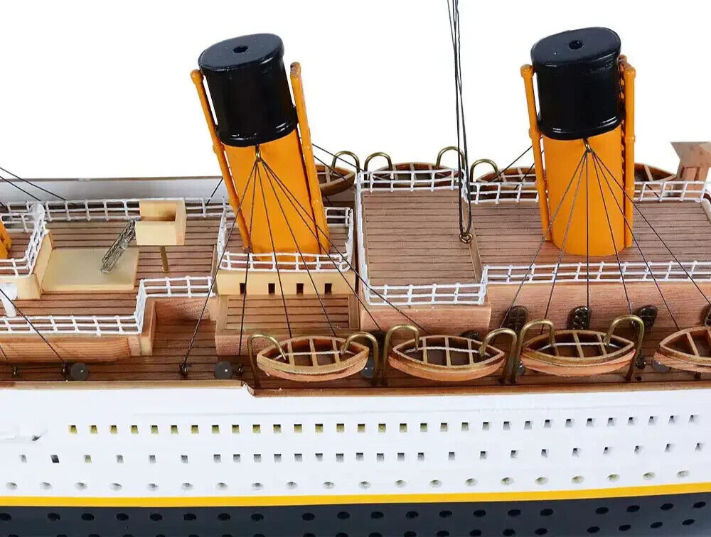 RMS Titanic Ocean Liner w/ Lights 32″ Wood Model White Star Line Cruise Ship New