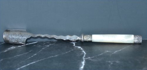 Antique Victorian, Edwardian Mother of Pearl Cheese Scoop