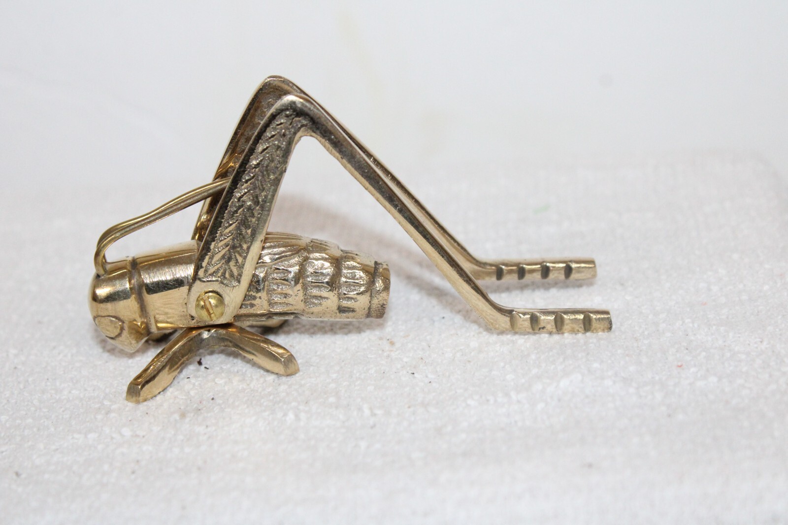 Antique Primitive Vintage Style Solid Brass Fireplace Hearth Cricket Grasshopper