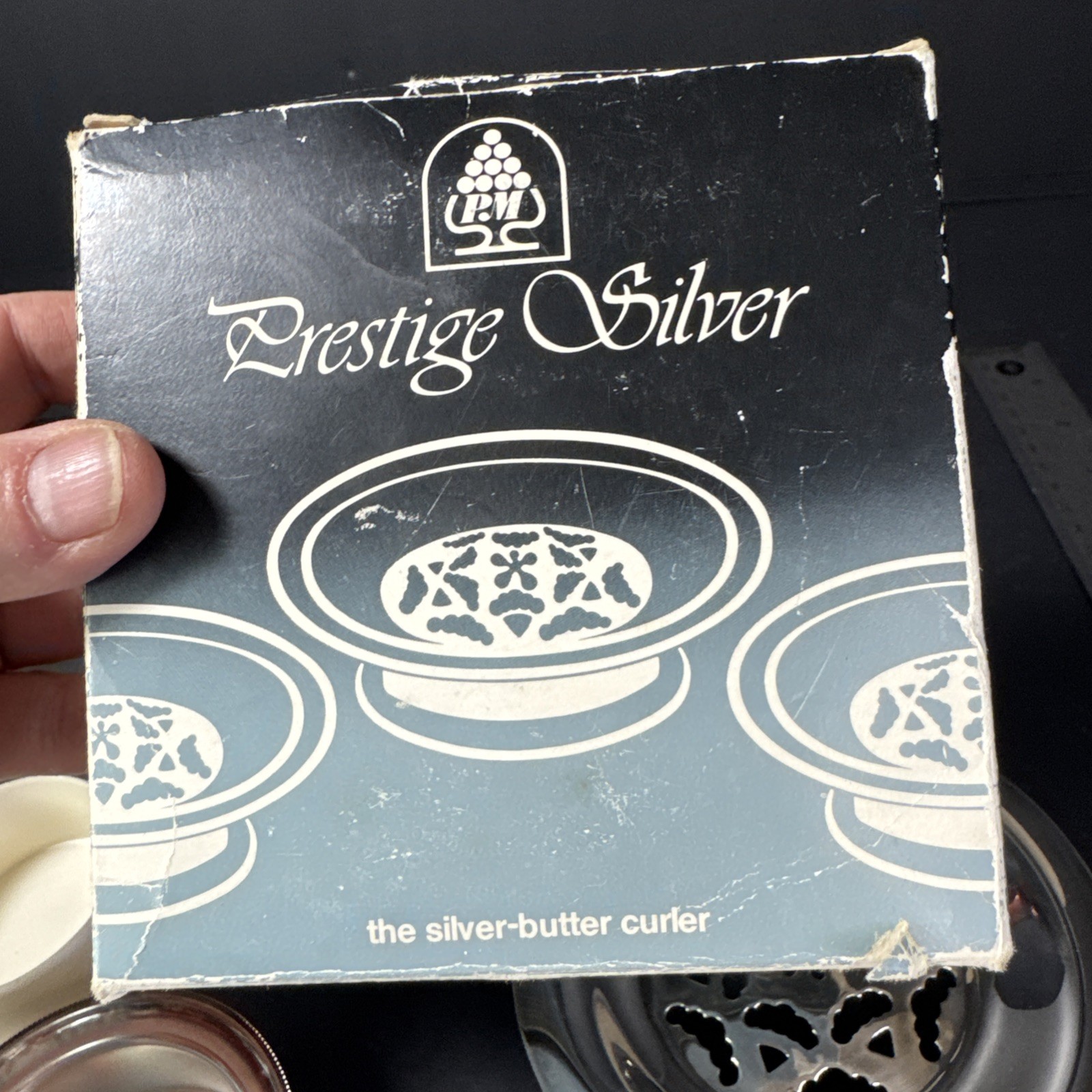 Prestige Vintage Silver Butter Curler 3-Pc Press Made In ITALY in Original Box
