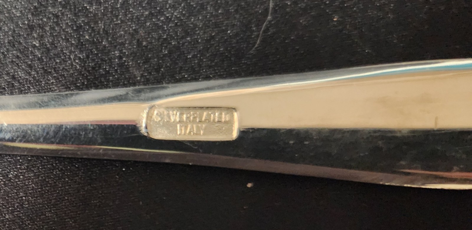 Vintage Silver Plate Italy Serving Salad Spoon and Fork Set 9″ Hostess Set