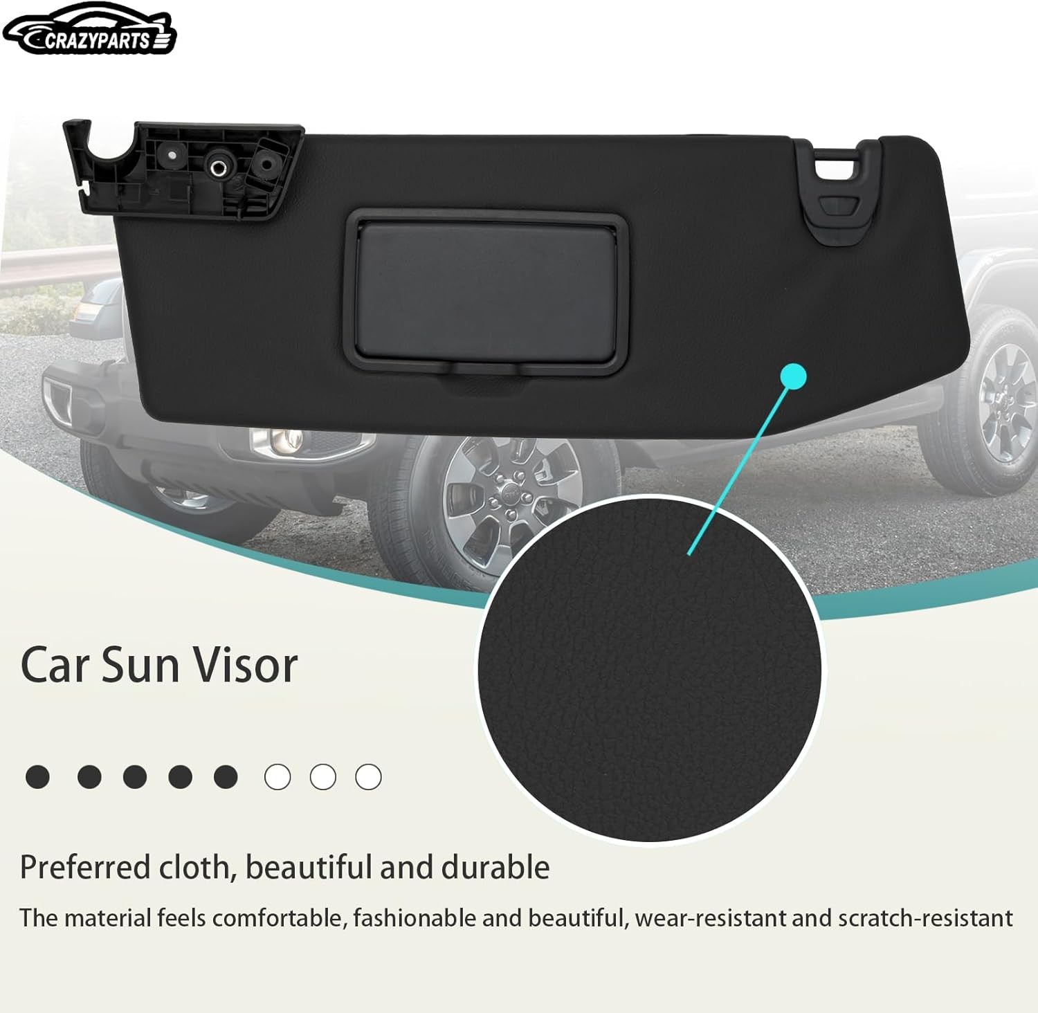 Driver Side Sun Visor Compatible with 2018-2023 Jeep Wrangler 2020-2023 Jeep …