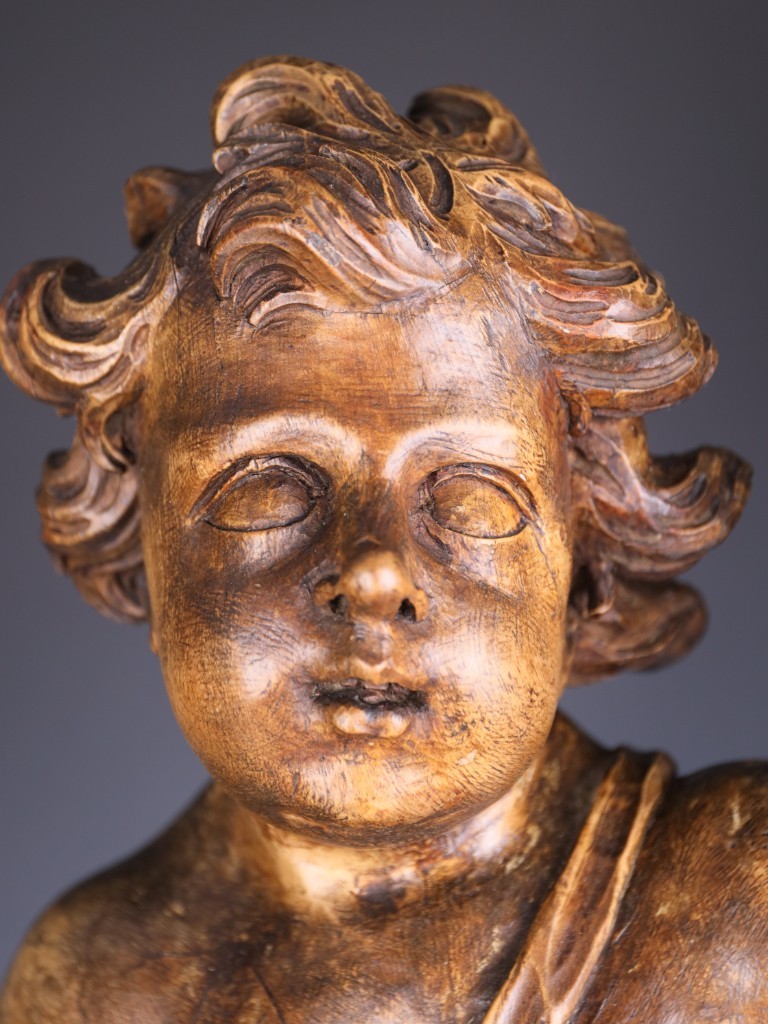 Large Italian Carved Wooden Putto Cherub Figure | Late 18th Century Ecclesiastic