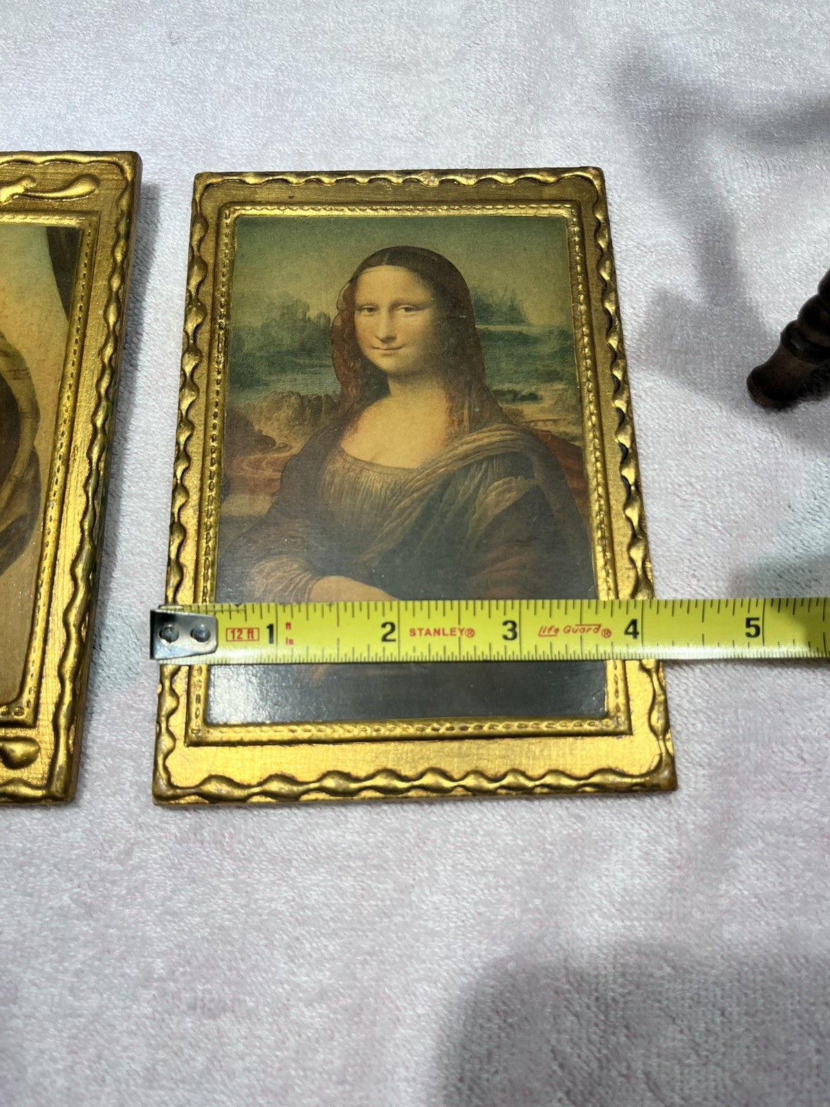 Mona Lisa Lot Of 2 plaques Gold Wood Very Rare Unique!! By Ugo Reghini