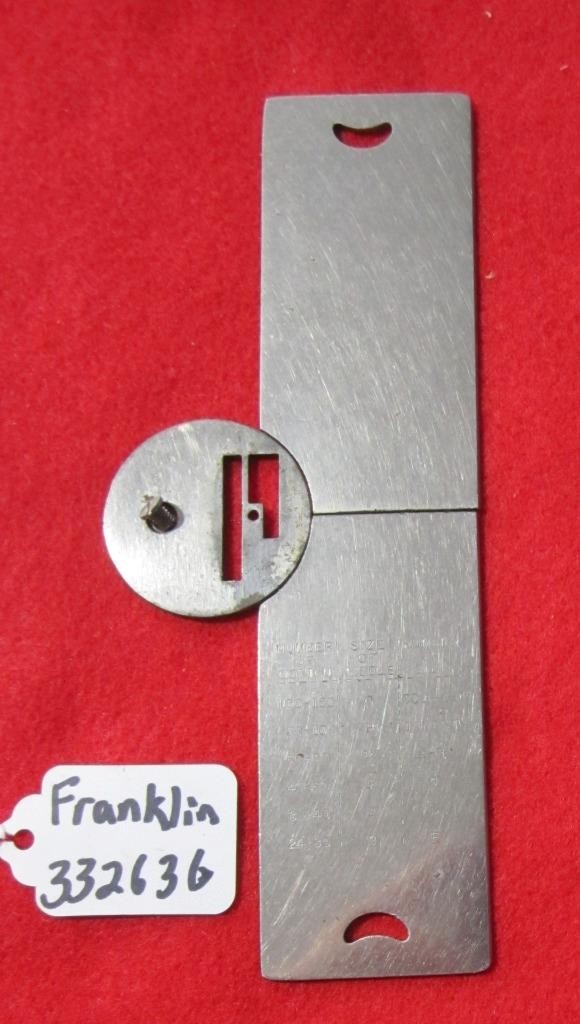 VINTAGE FRANKLIN TREADLE SEWING MACHINE SLIDES & NEEDLE PLATE