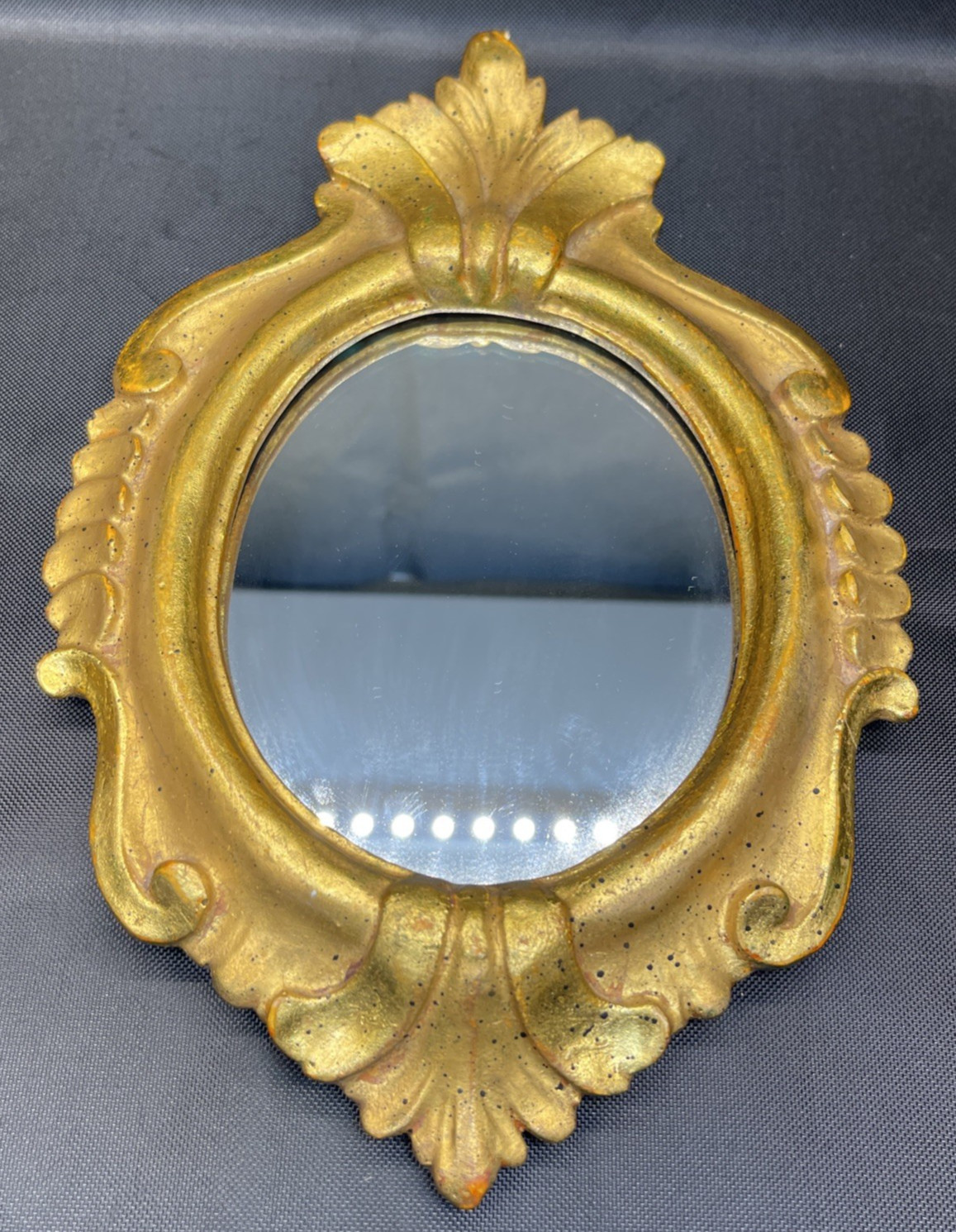 2 Borghese Gold Gilt 9 X 6 Signed Labeled Italian Hanging Mirror Lovely Vintage