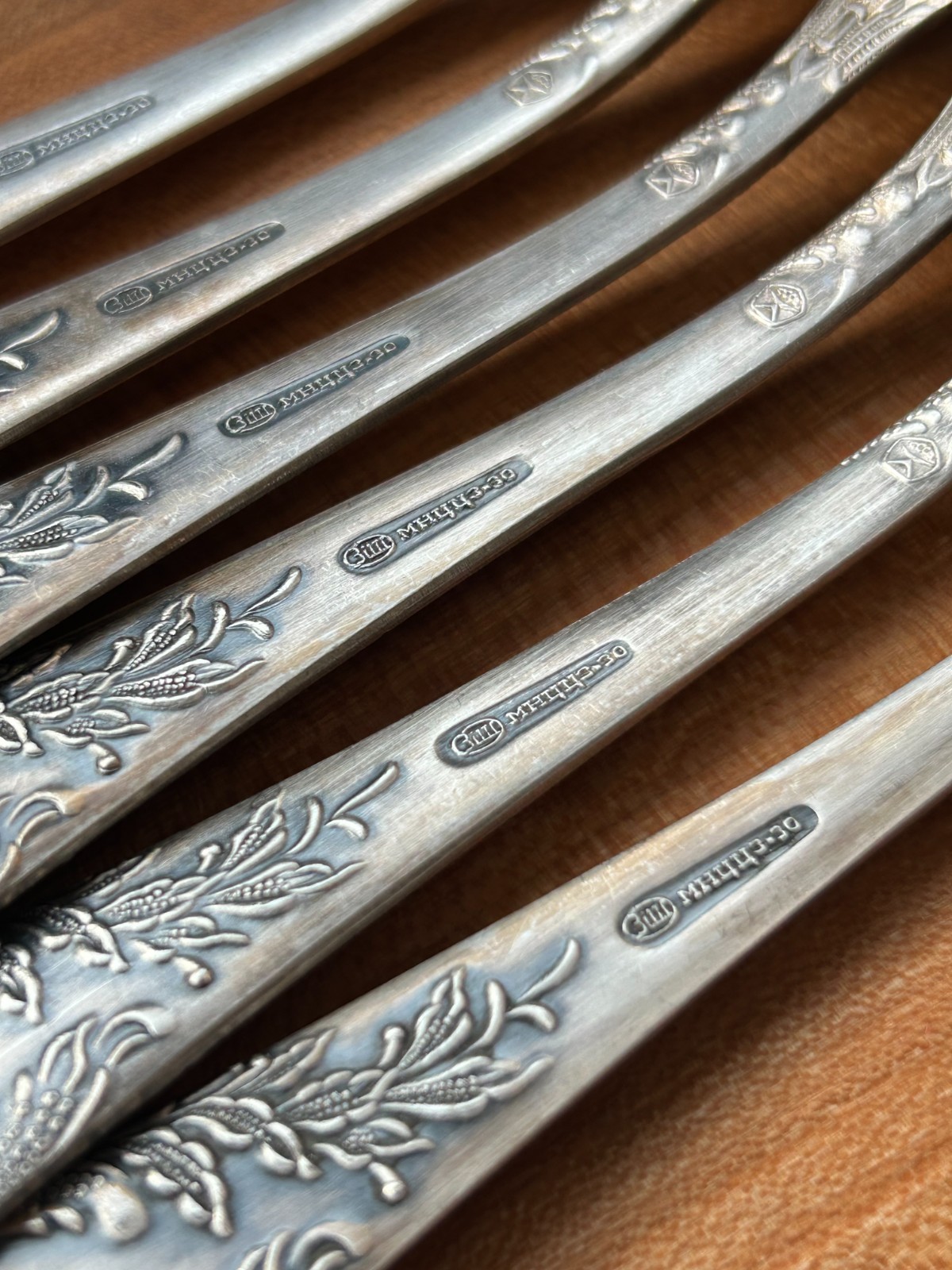 6 pcs Uncirculated Table Forks. Powerful Silvering. Quality Mark. MNC USSR