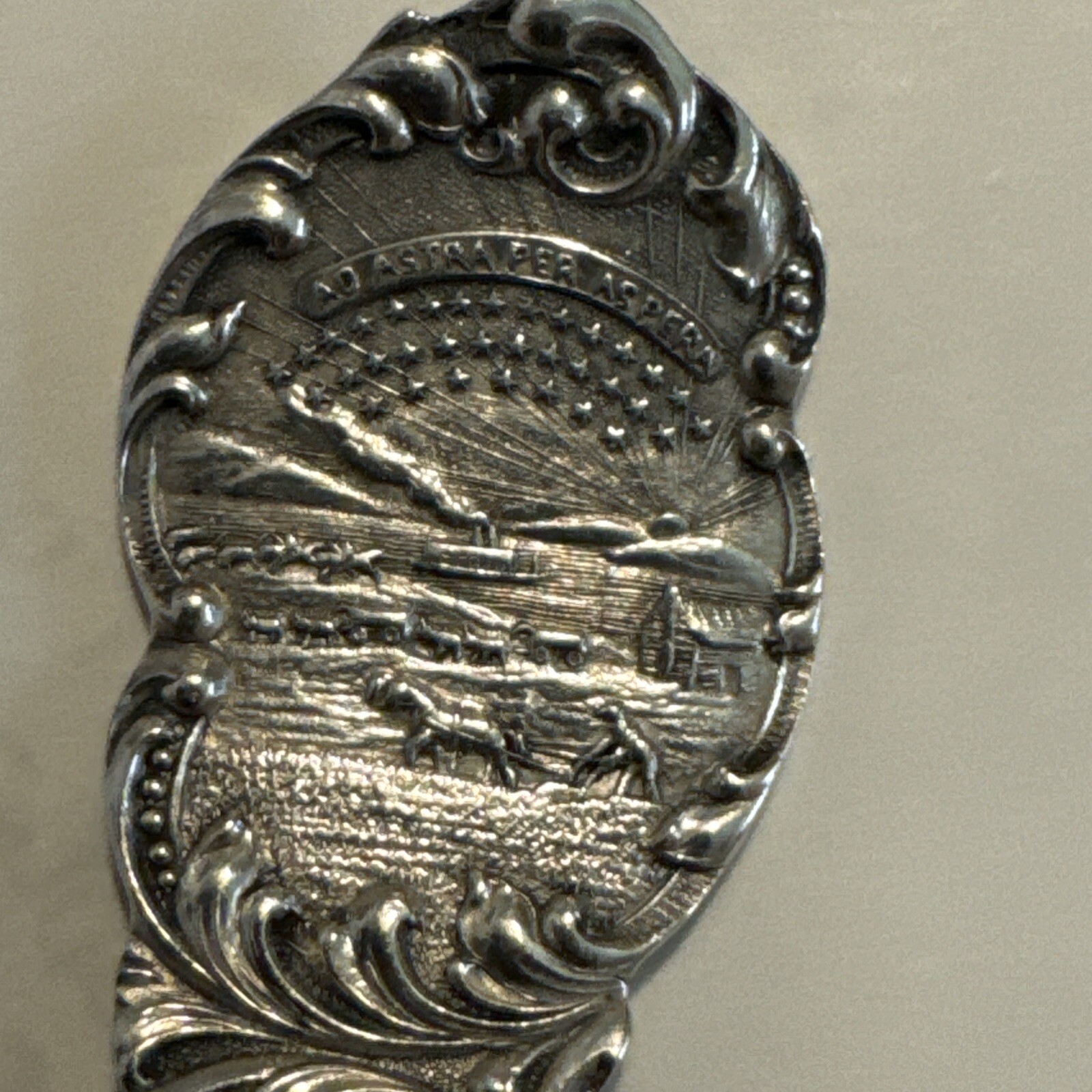 1905 -Sterling Silver Kansas Souvenir Spoon , Nice