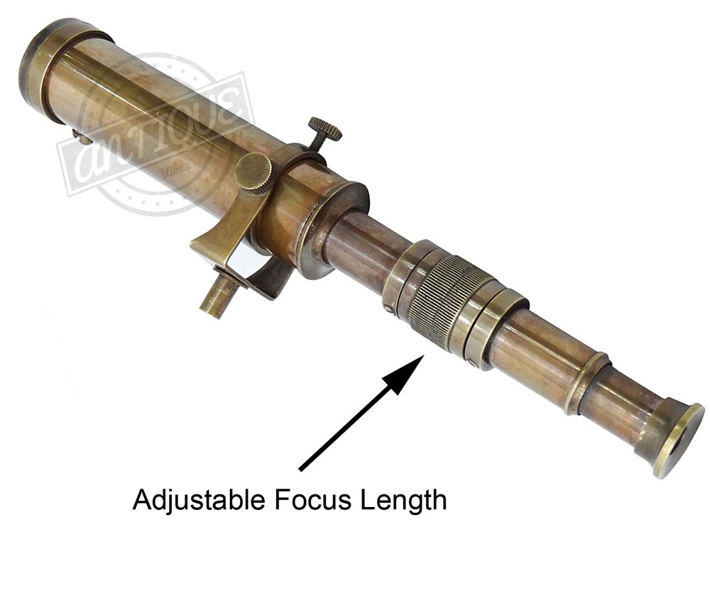 Nautical Vintage Decorative Solid Brass Telescope w/ Wooden Tripod Antique Gifts
